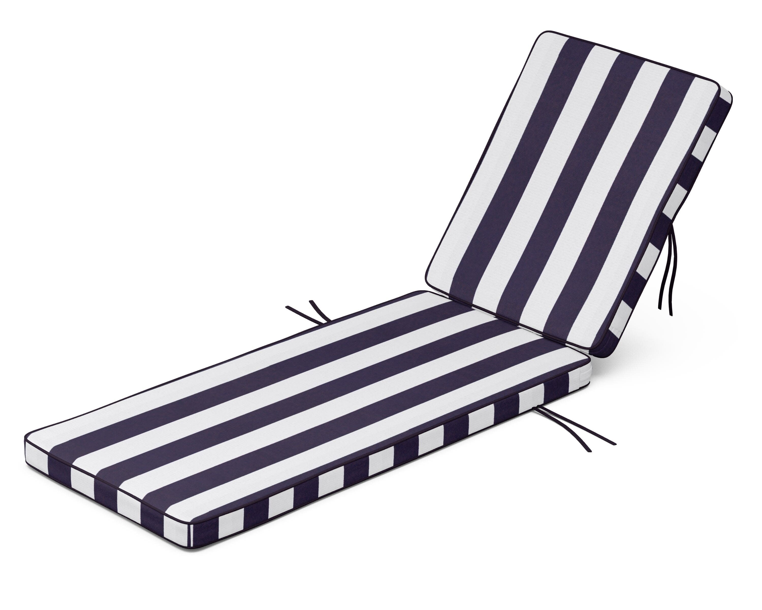 Acadia Chaise Cushion in Cabana Stripe Navy