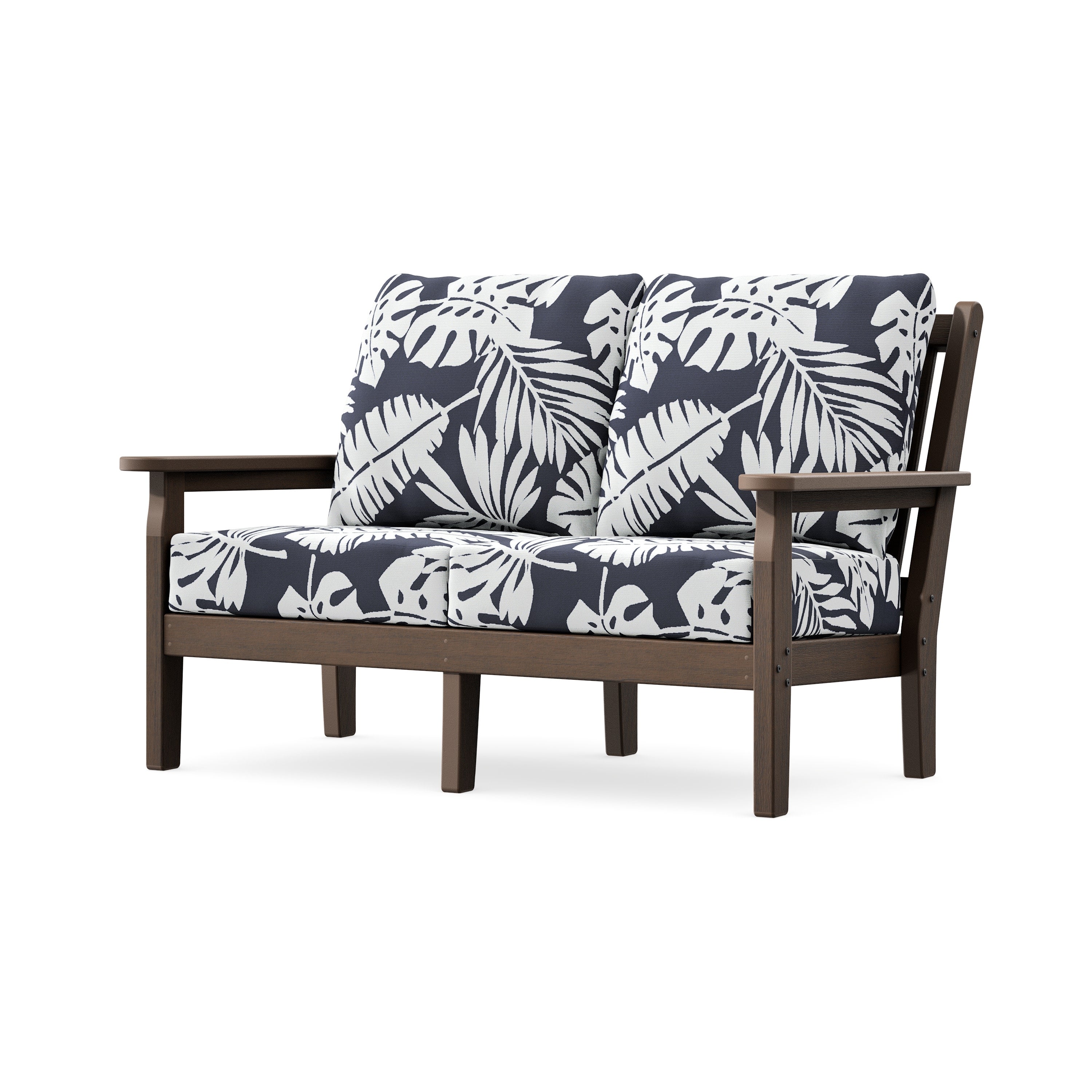 Chippendale Deep Seating Loveseat in Kona / Leaf Navy
