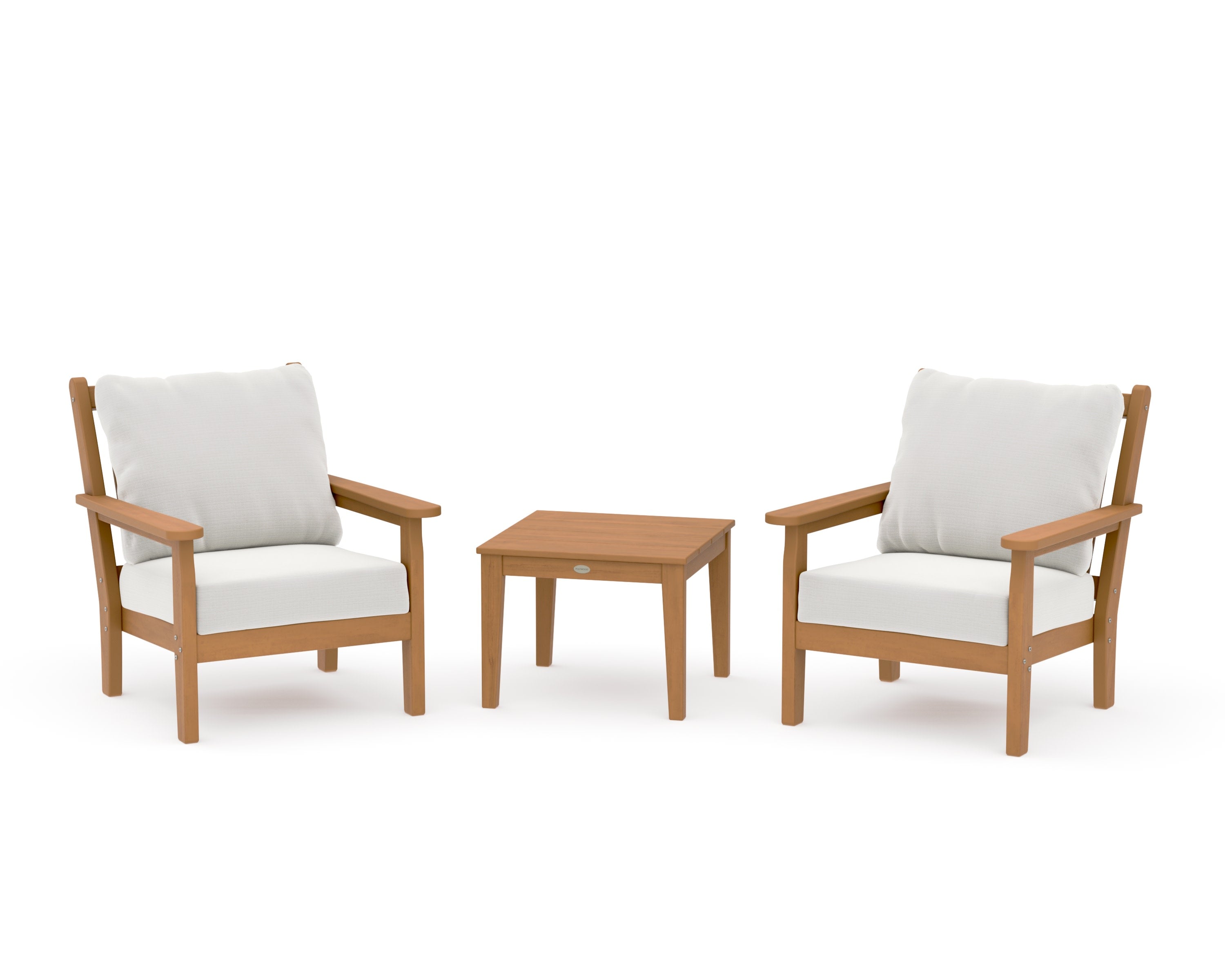 Chippendale 3-Piece Deep Seating Set in Natural / Natural Linen