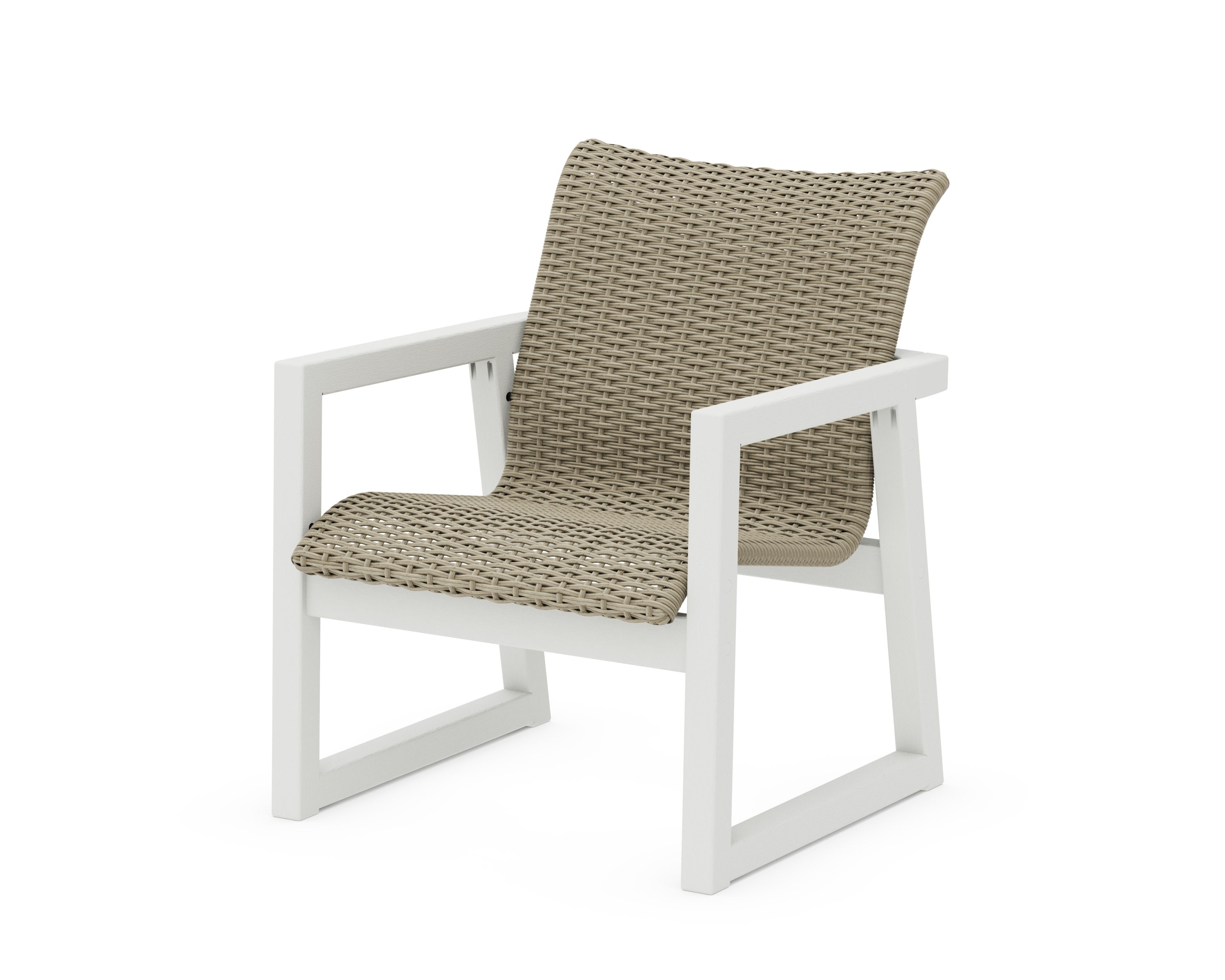 EDGE Woven Lounge Chair in Vintage White / Dune Grass