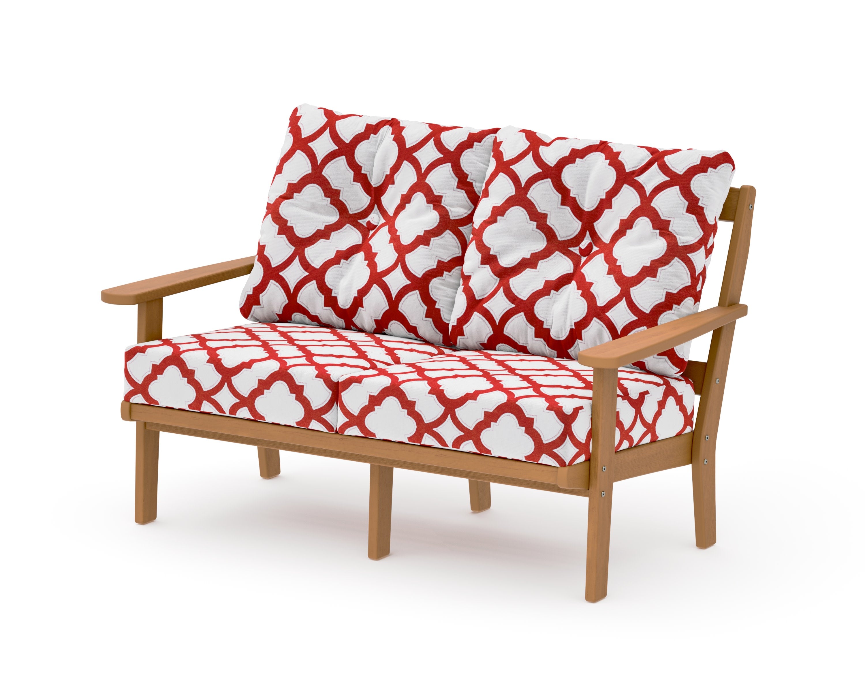 Mission Deep SeatingLoveseat in Natural / Trellis Crimson