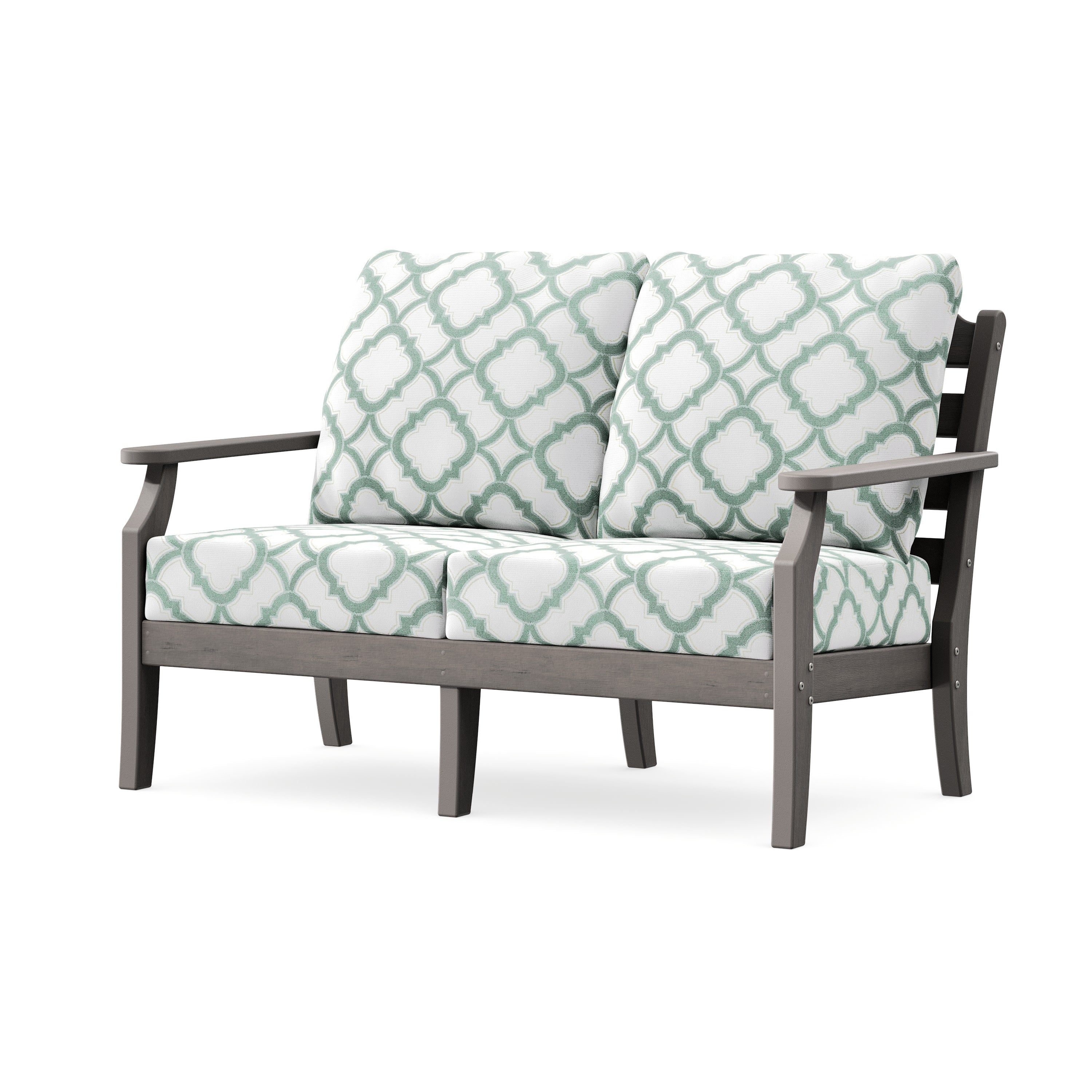 Savannah Deep Seating Loveseat in Driftwood / Trellis Glacier Spa