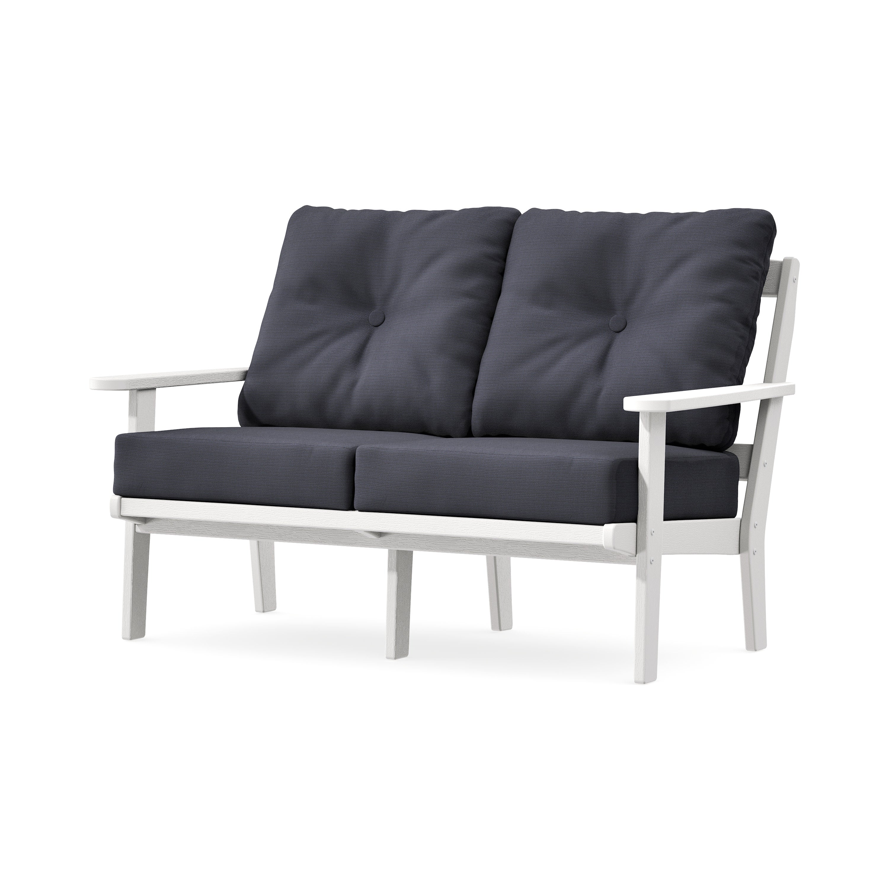 Mission Deep SeatingLoveseat in Vintage White / Midnight Linen