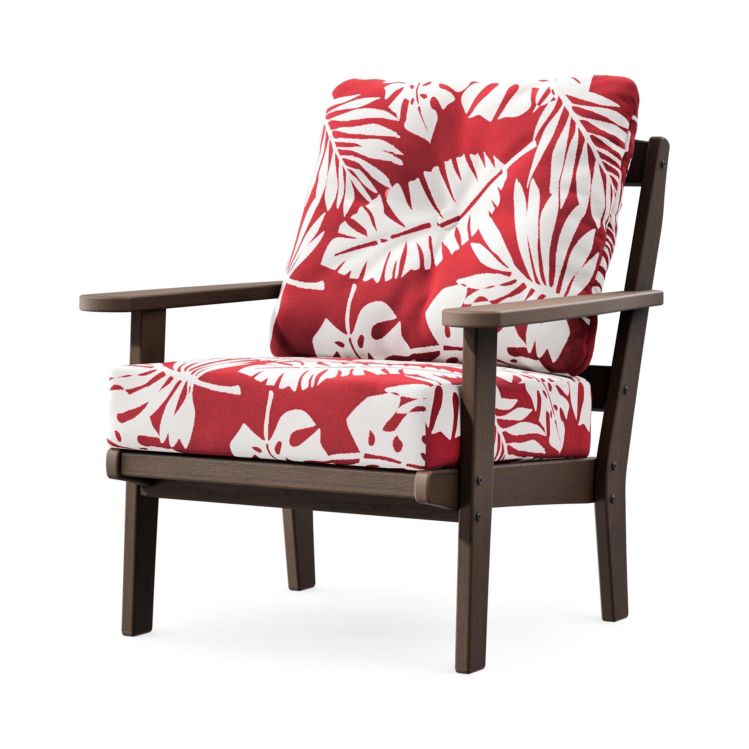 Mission Deep Seating Chair in Kona / Leaf Crimson