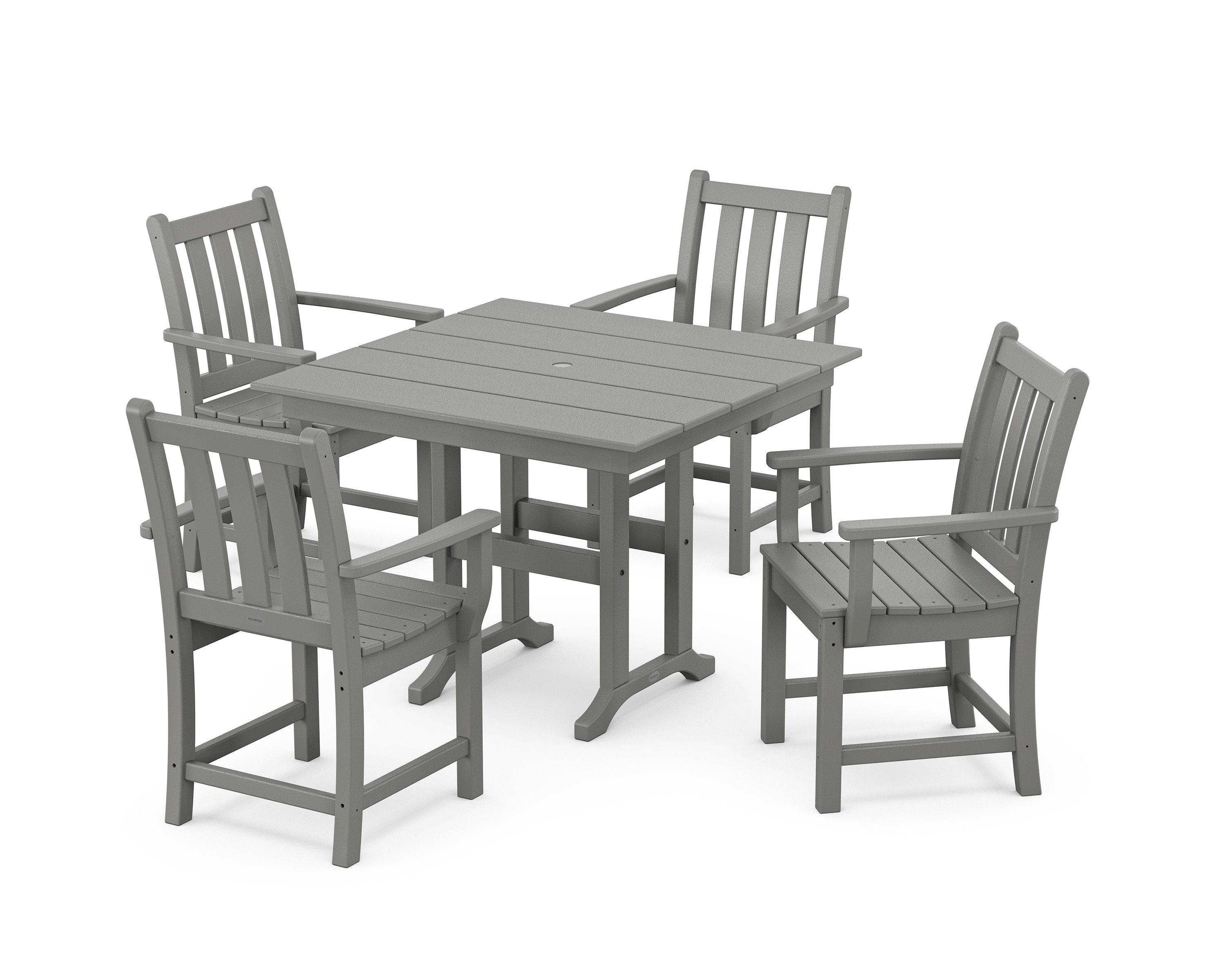 Traditional Garden 5-Piece Farmhouse Dining Set in Slate Grey