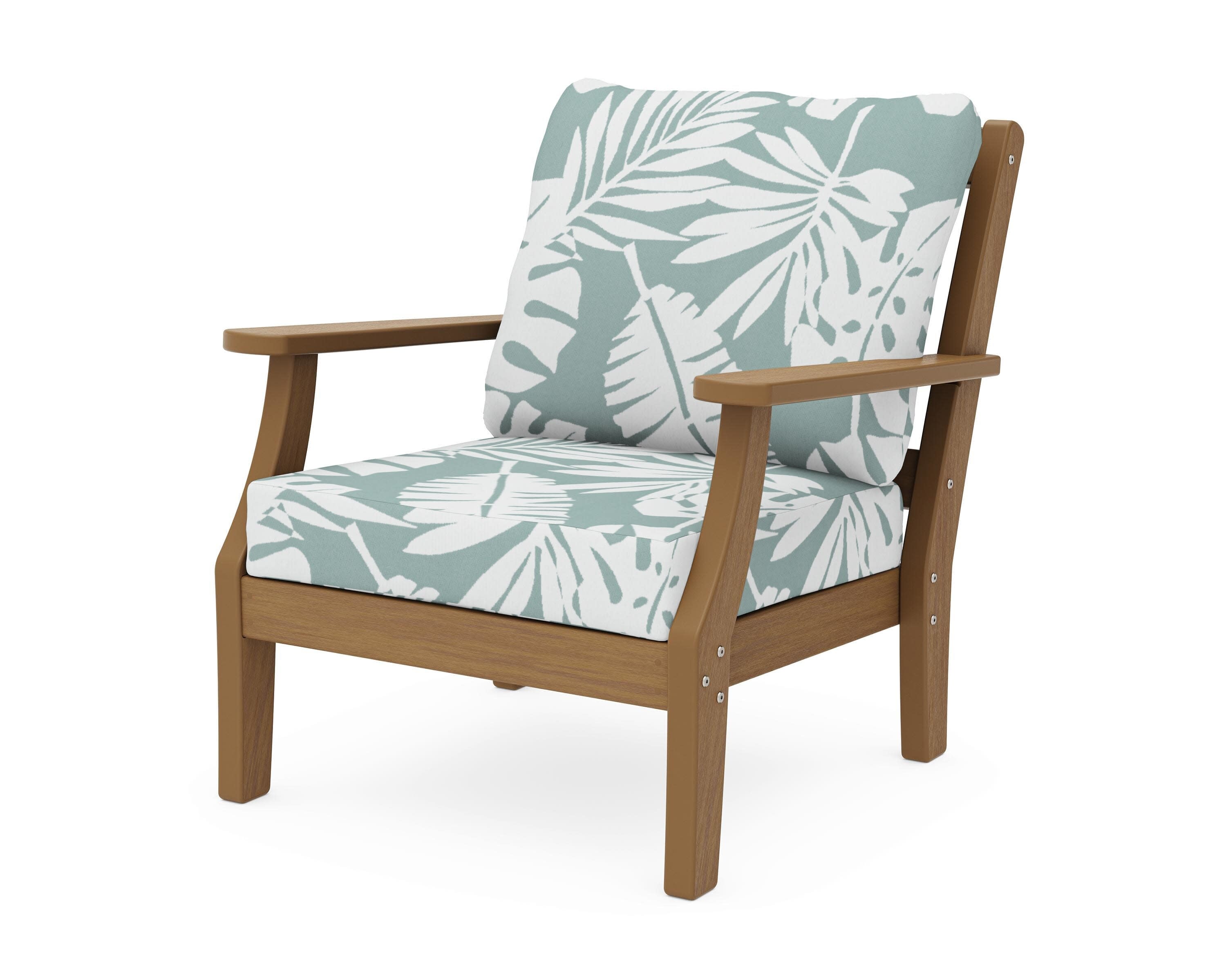 Chinoiserie Deep Seating Chair in Natural / Leaf Glacier Spa
