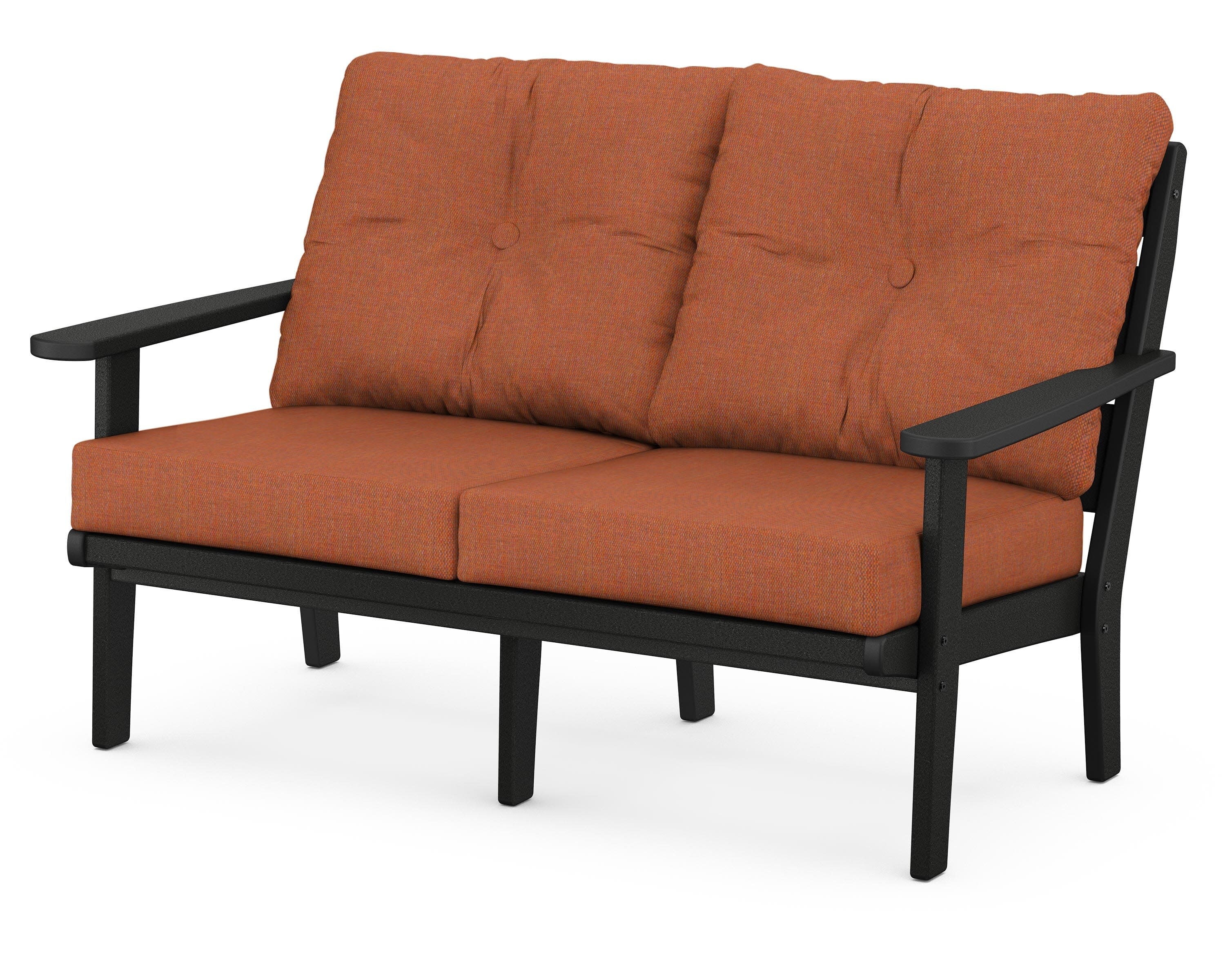 Lakeside Deep Seating Loveseat in Black / Play Adobe