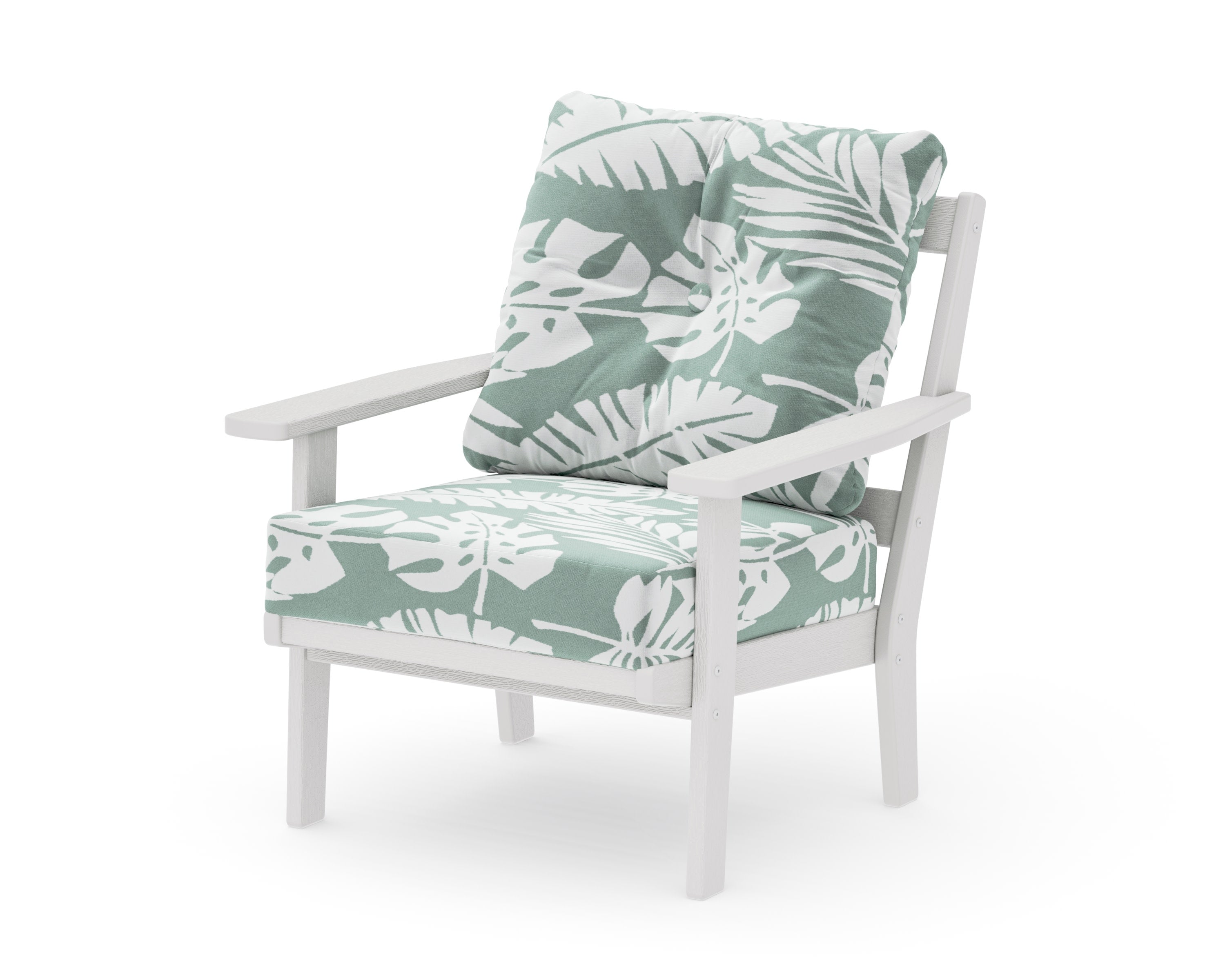 Oxford Deep Seating Chair in Vintage White / Leaf Glacier Spa