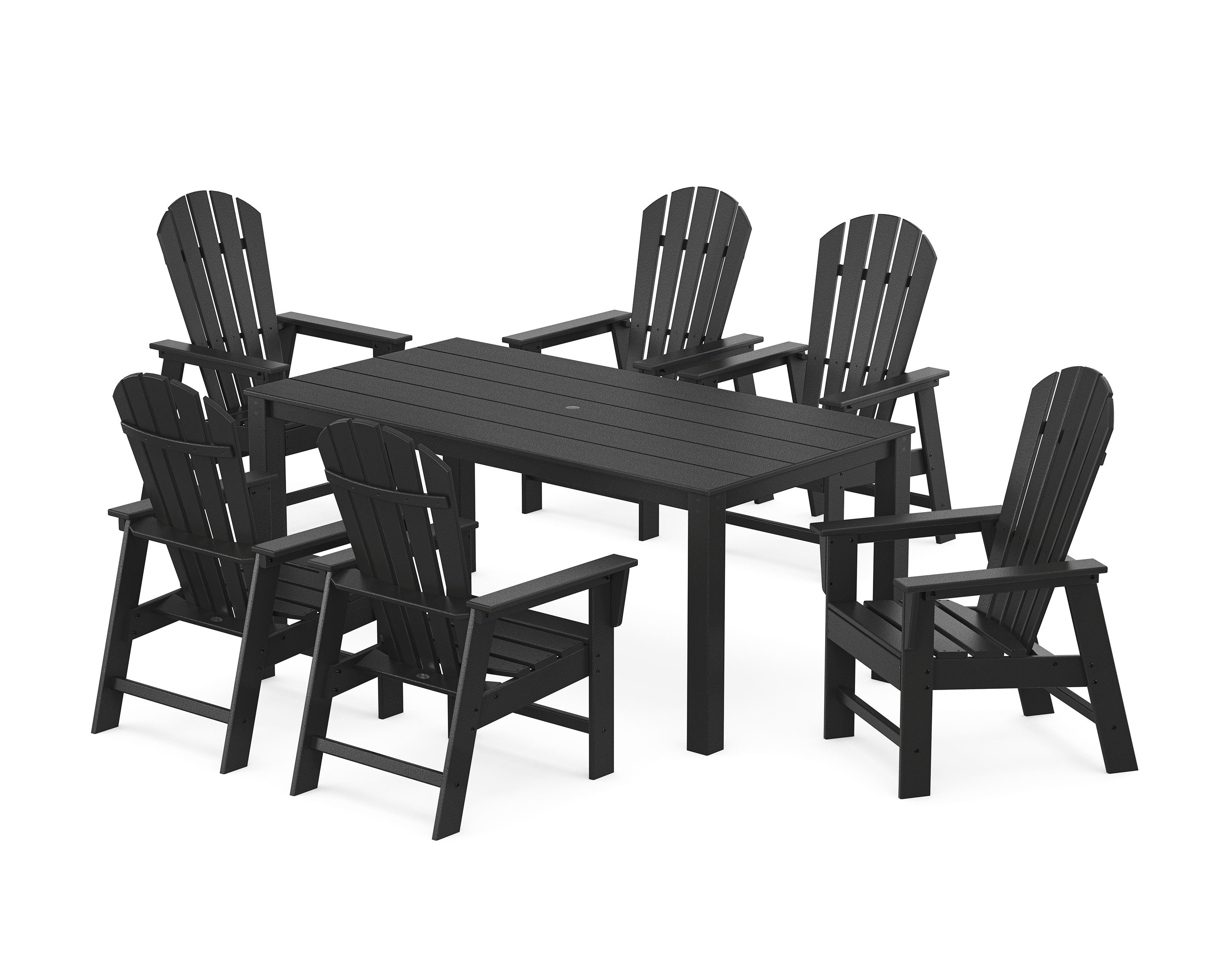 South Beach 7-Piece Parsons Dining Set in Black