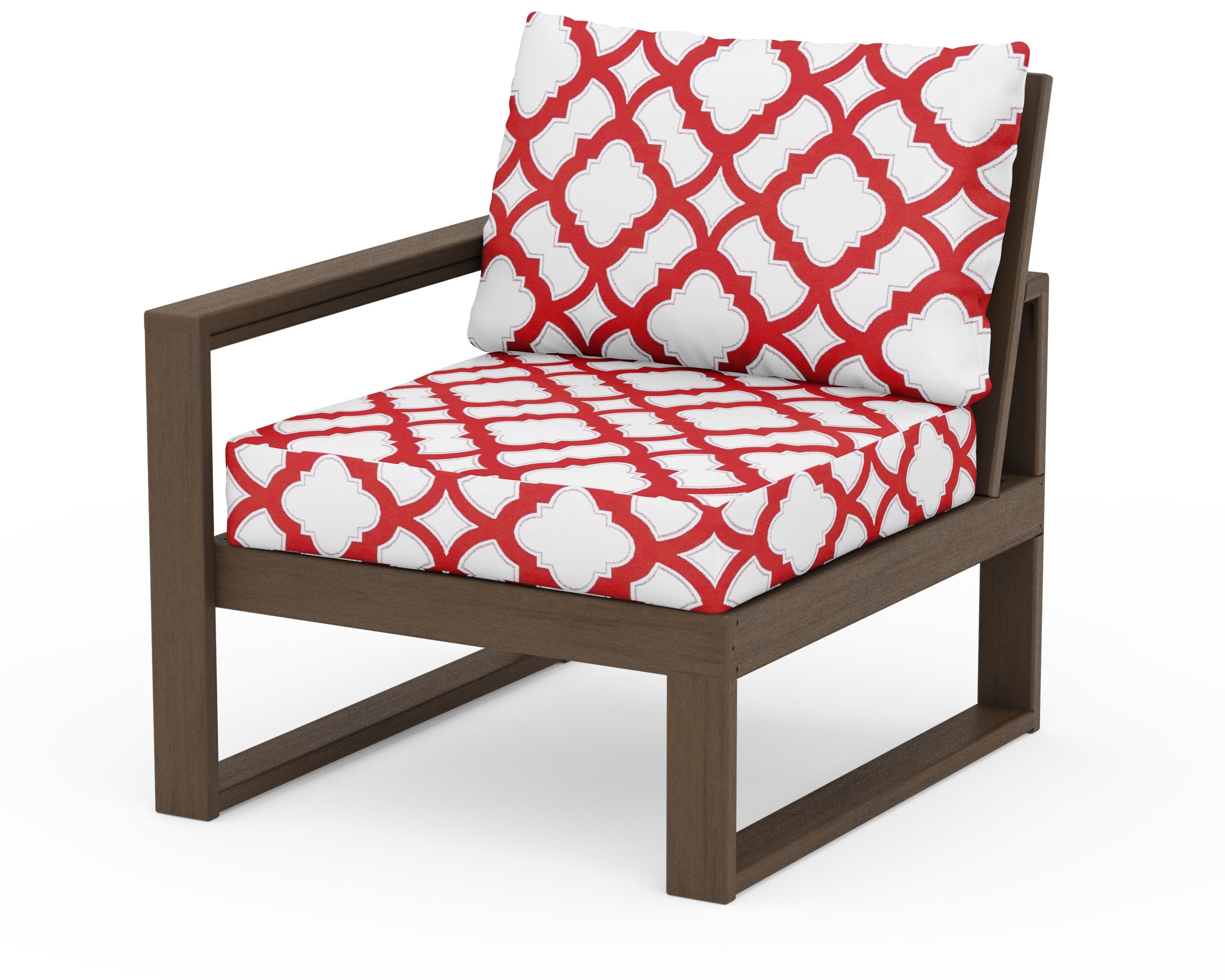 EDGE Modular Left Arm Chair in Kona / Trellis Crimson