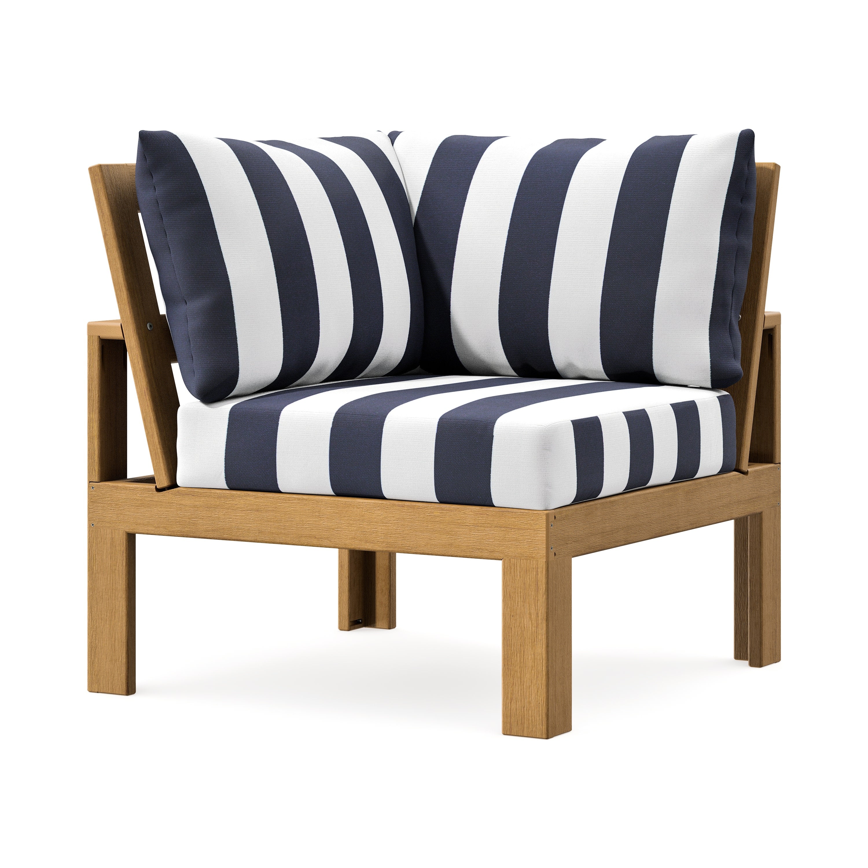 Modular Corner Chair in Natural / Cabana Stripe Navy