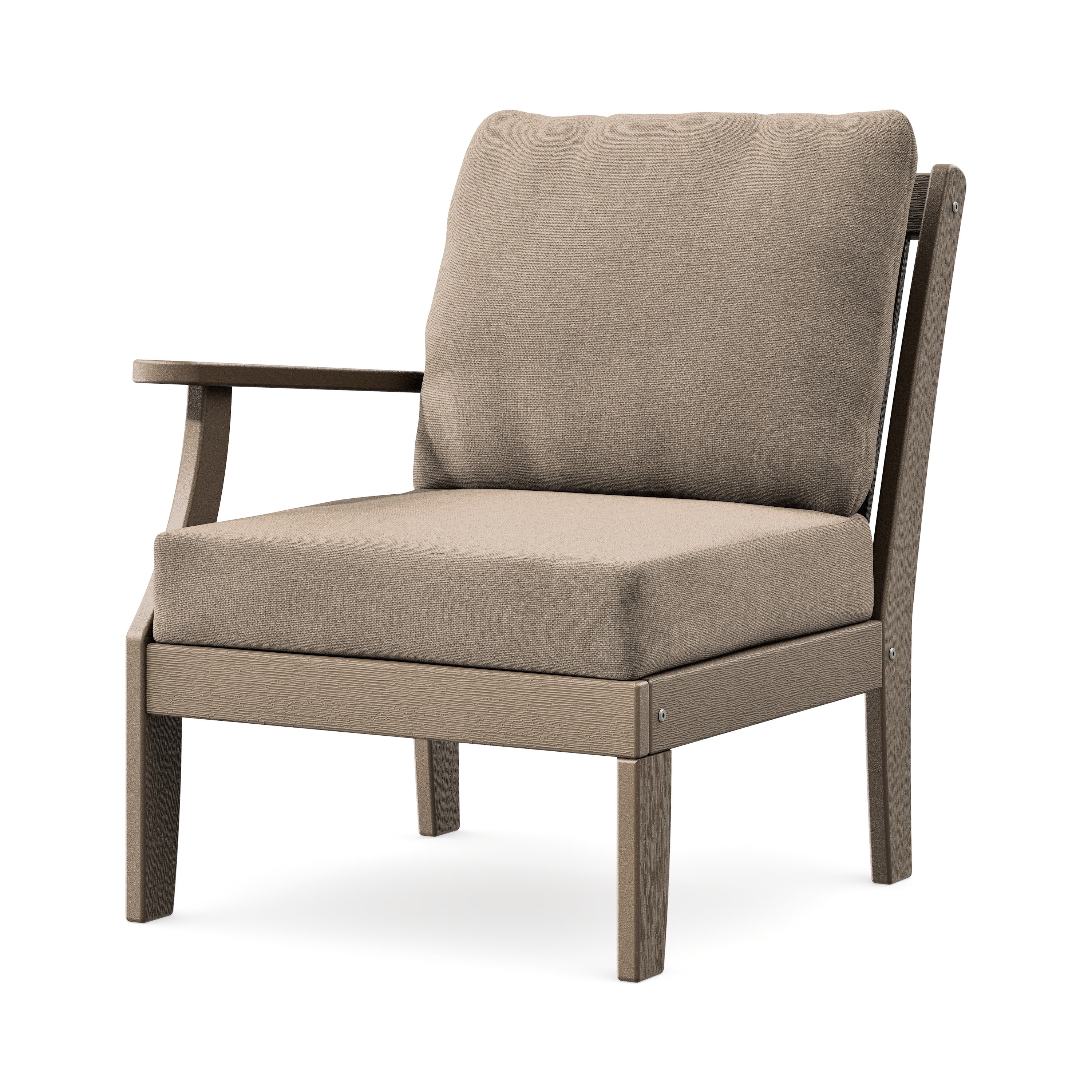 Braxton Modular Left Arm Chair in Vintage Sahara / Spiced Burlap
