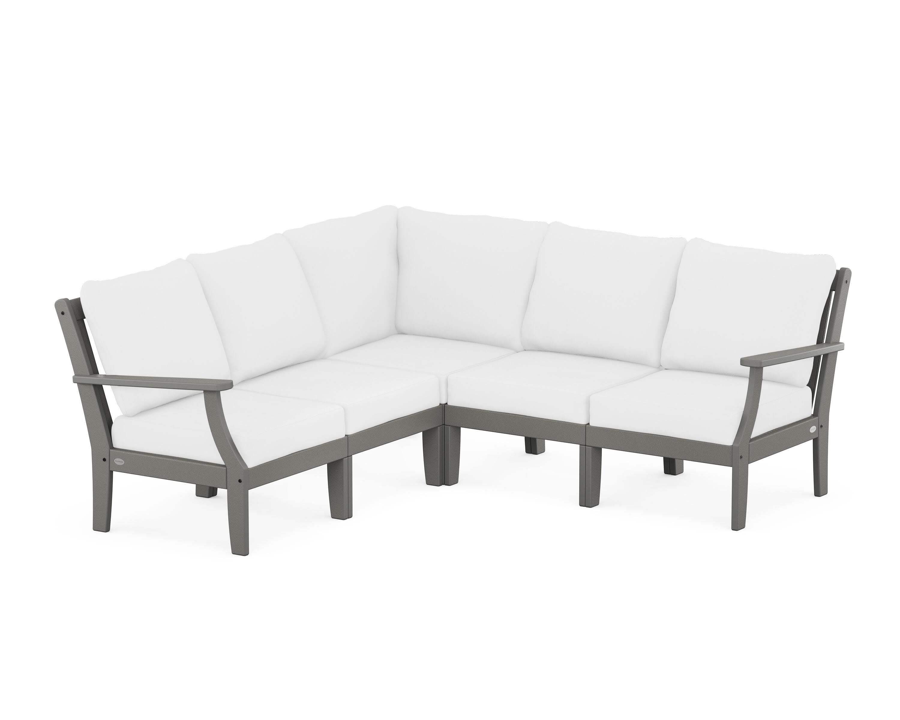 Braxton Modular 5-Piece Deep Seating Set in Slate Grey / Natural