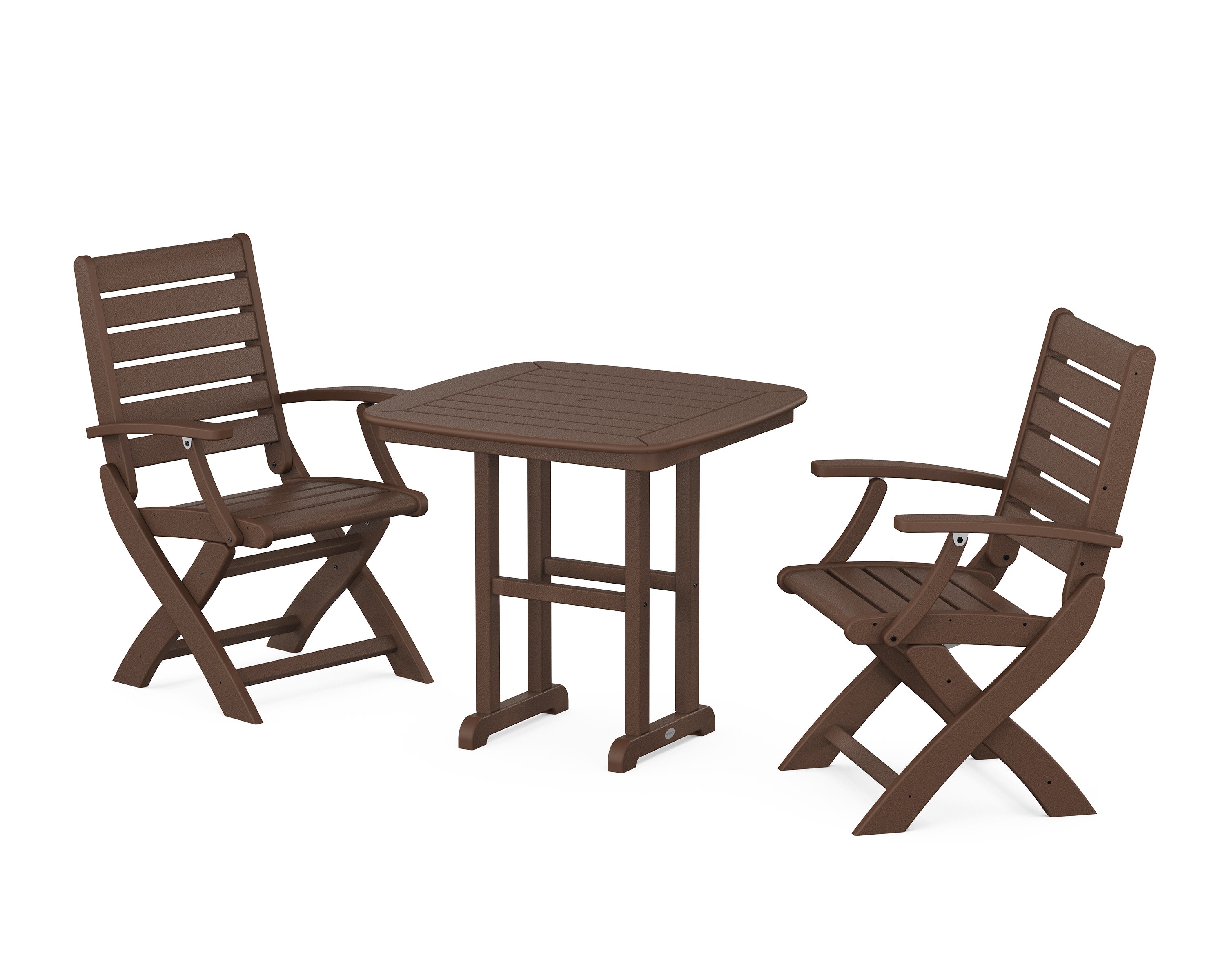 Signature Folding Chair 3-Piece Dining Set in Mahogany