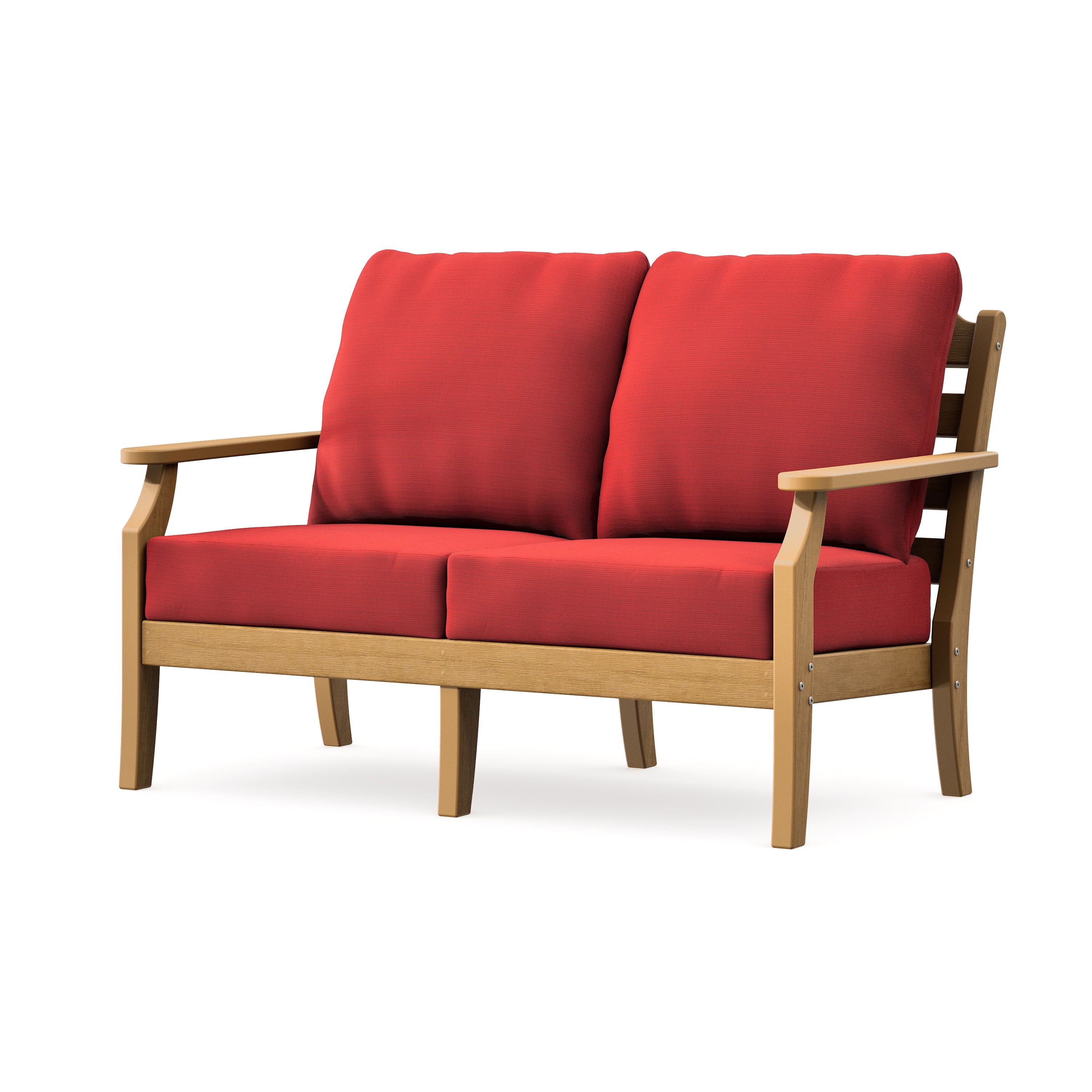 Savannah Deep Seating Loveseat in Natural / Crimson Linen