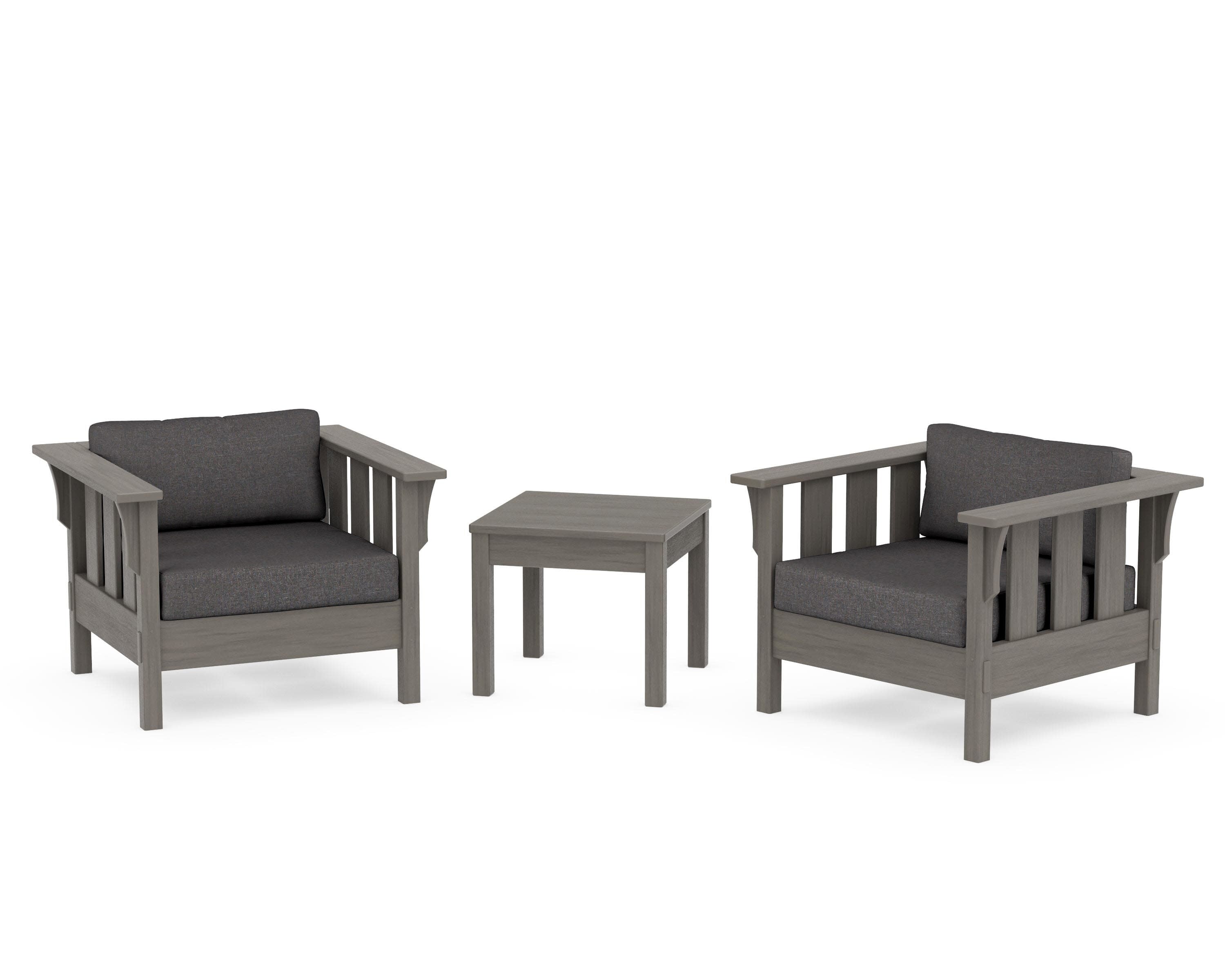 Acadia 3-Piece Deep Seating Set in Driftwood / Ash Charcoal