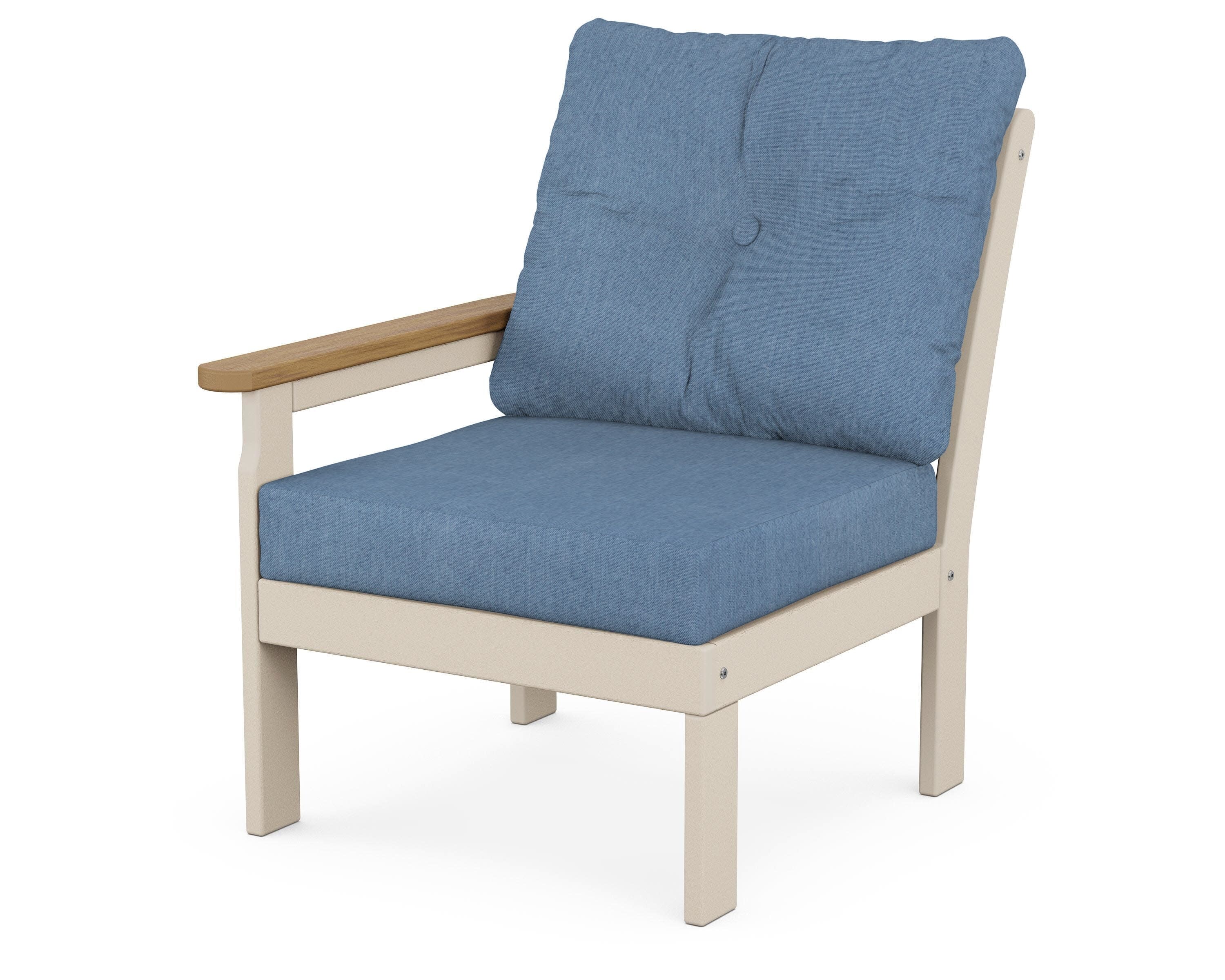 Vineyard Modular Left Arm Chair in Sand / Natural / Sky Blue