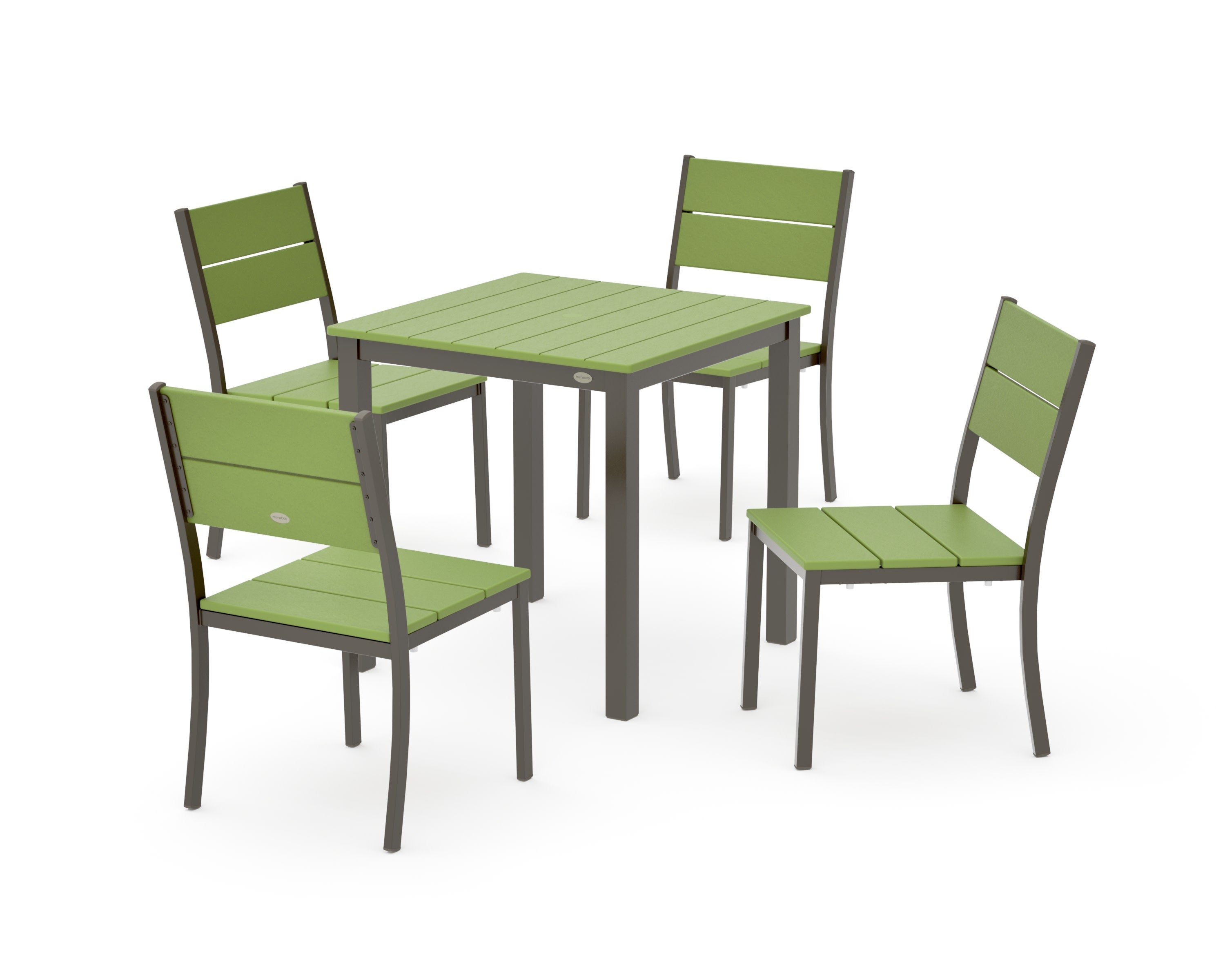 Main Street 5-Piece Square Dining Set- Small in Bronze / Lime
