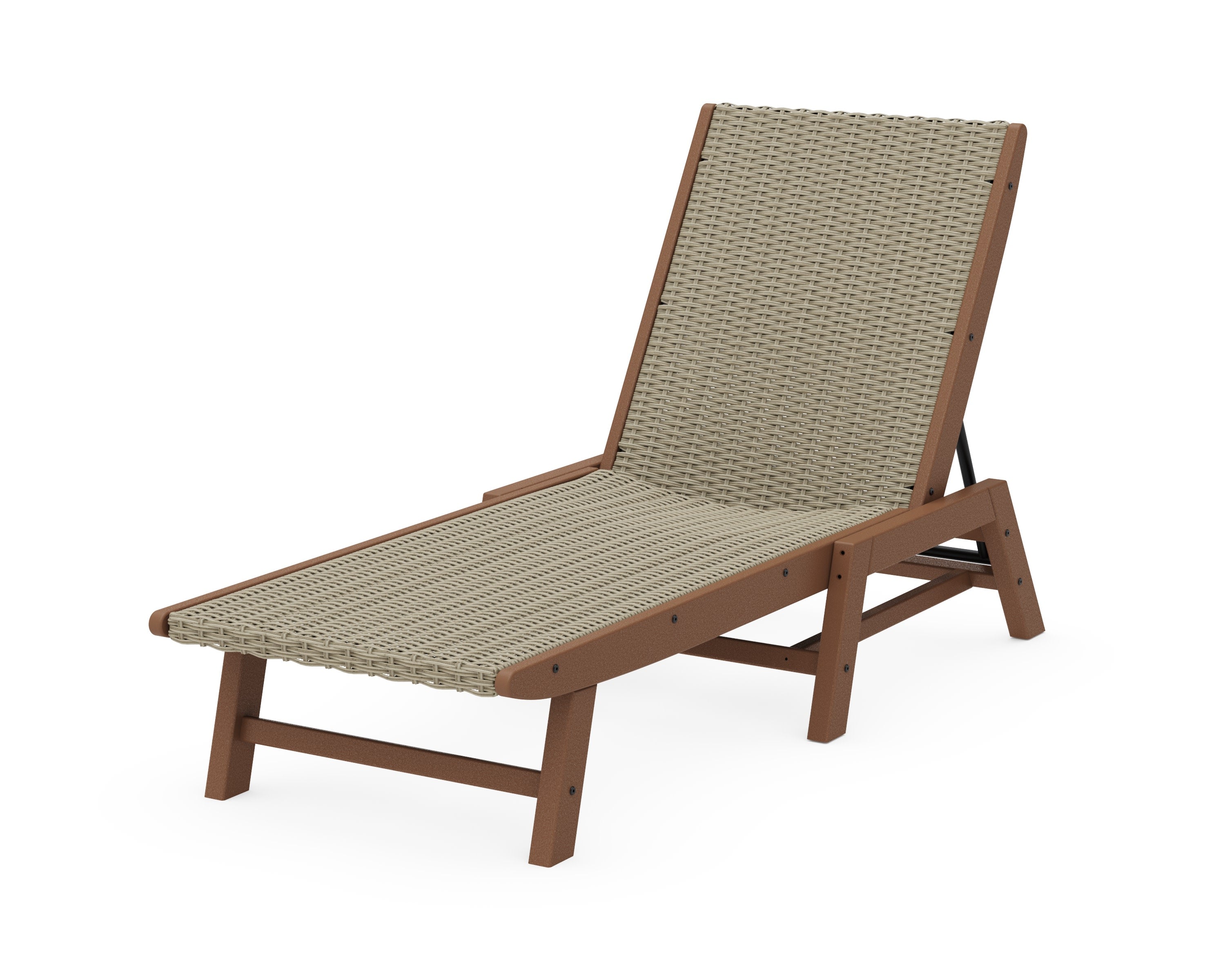 Coastal Woven Chaise in Teak / Dune Grass