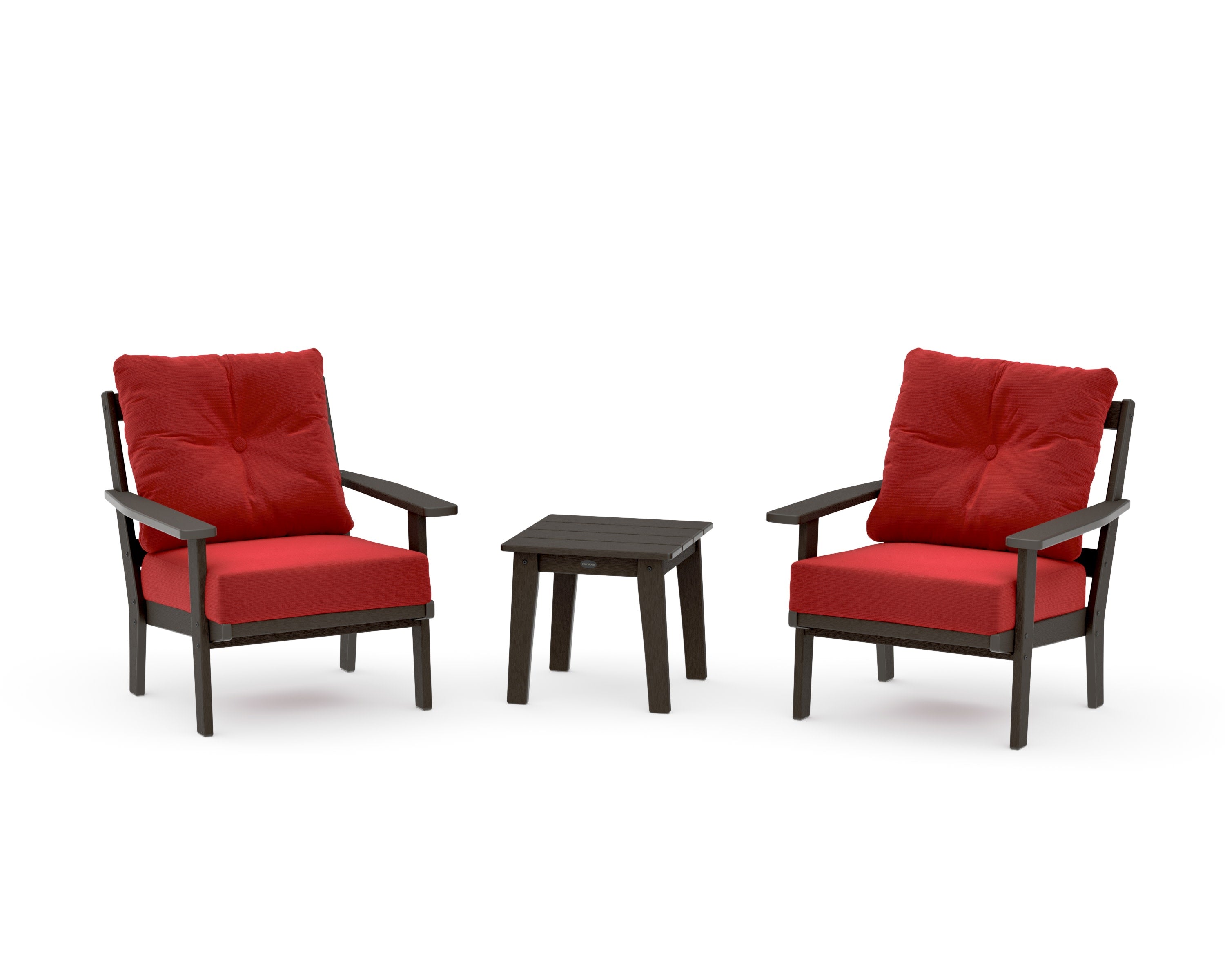 Oxford 3-Piece Deep Seating Set in Vintage Coffee / Crimson Linen