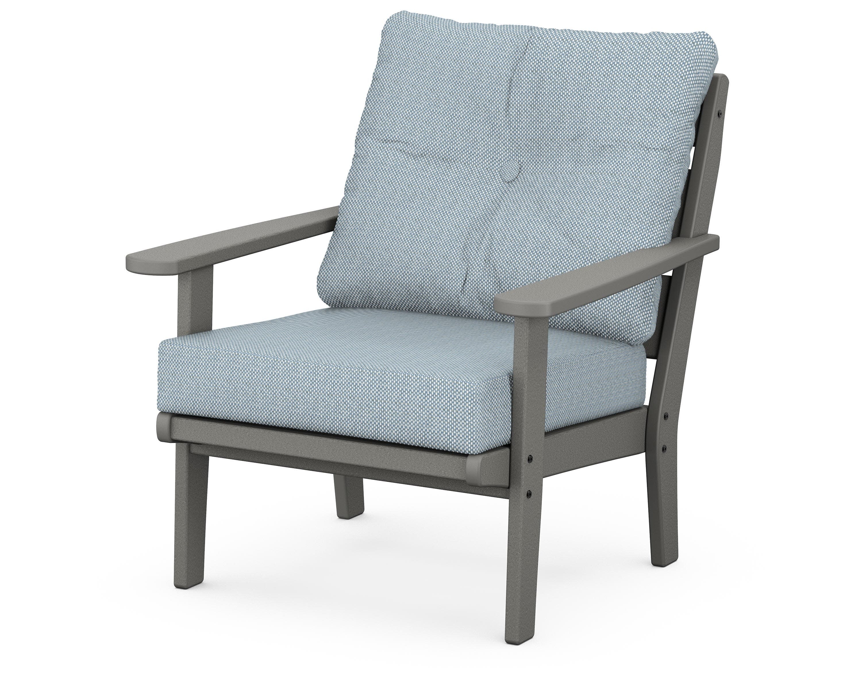 Lakeside Deep Seating Chair in Slate Grey / Exhale Sky