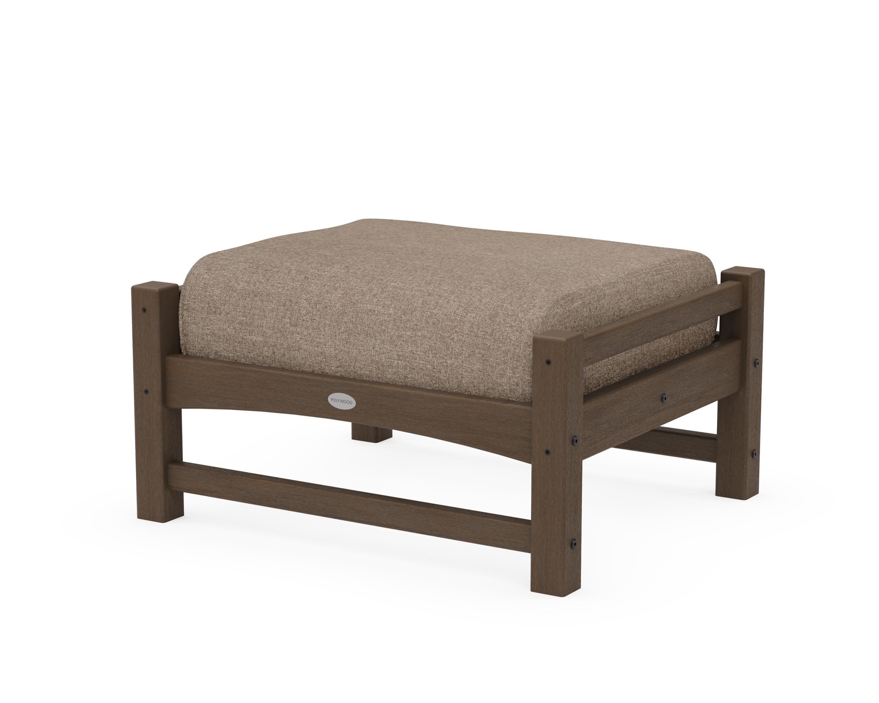 Club Ottoman in Kona / Spiced Burlap