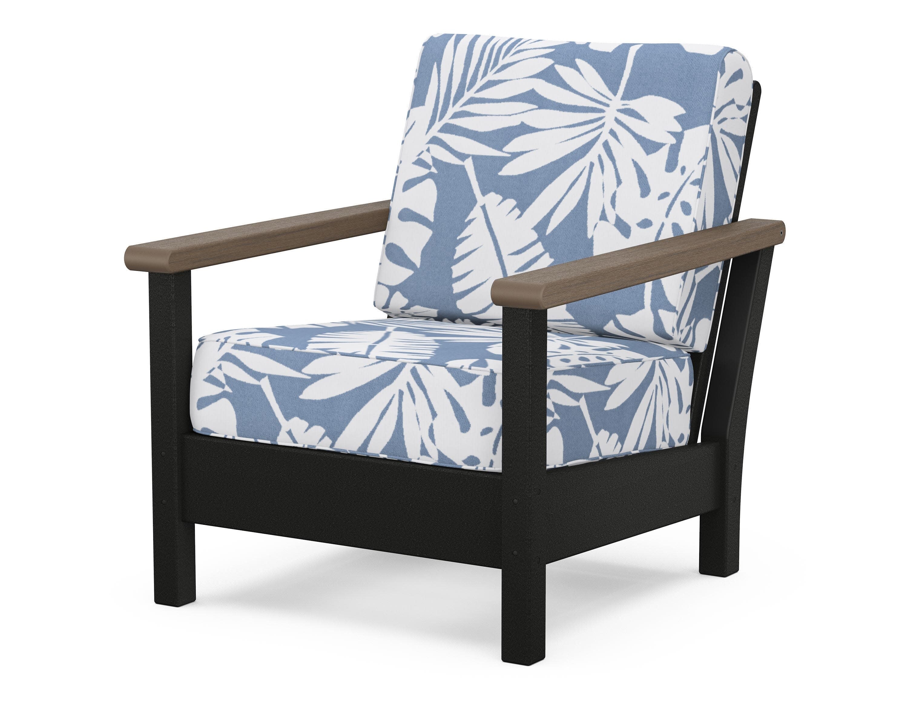 Harbour Deep Seating Chair in Black / Kona / Leaf Sky Blue