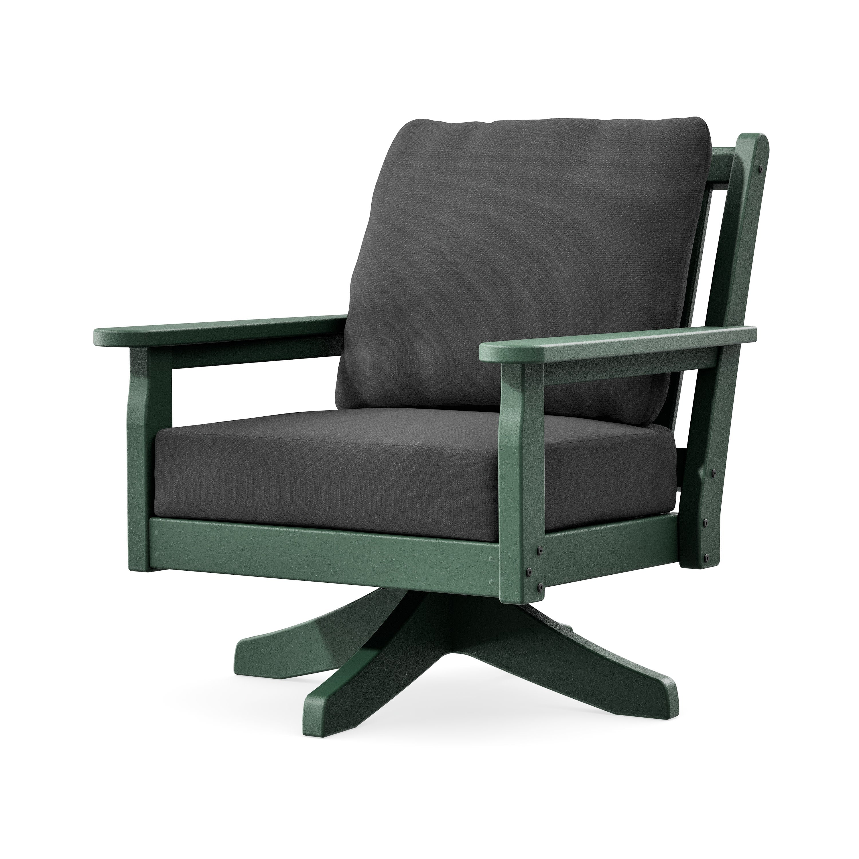 Chippendale Deep Seating Swivel Chair in Green / Spectrum Carbon