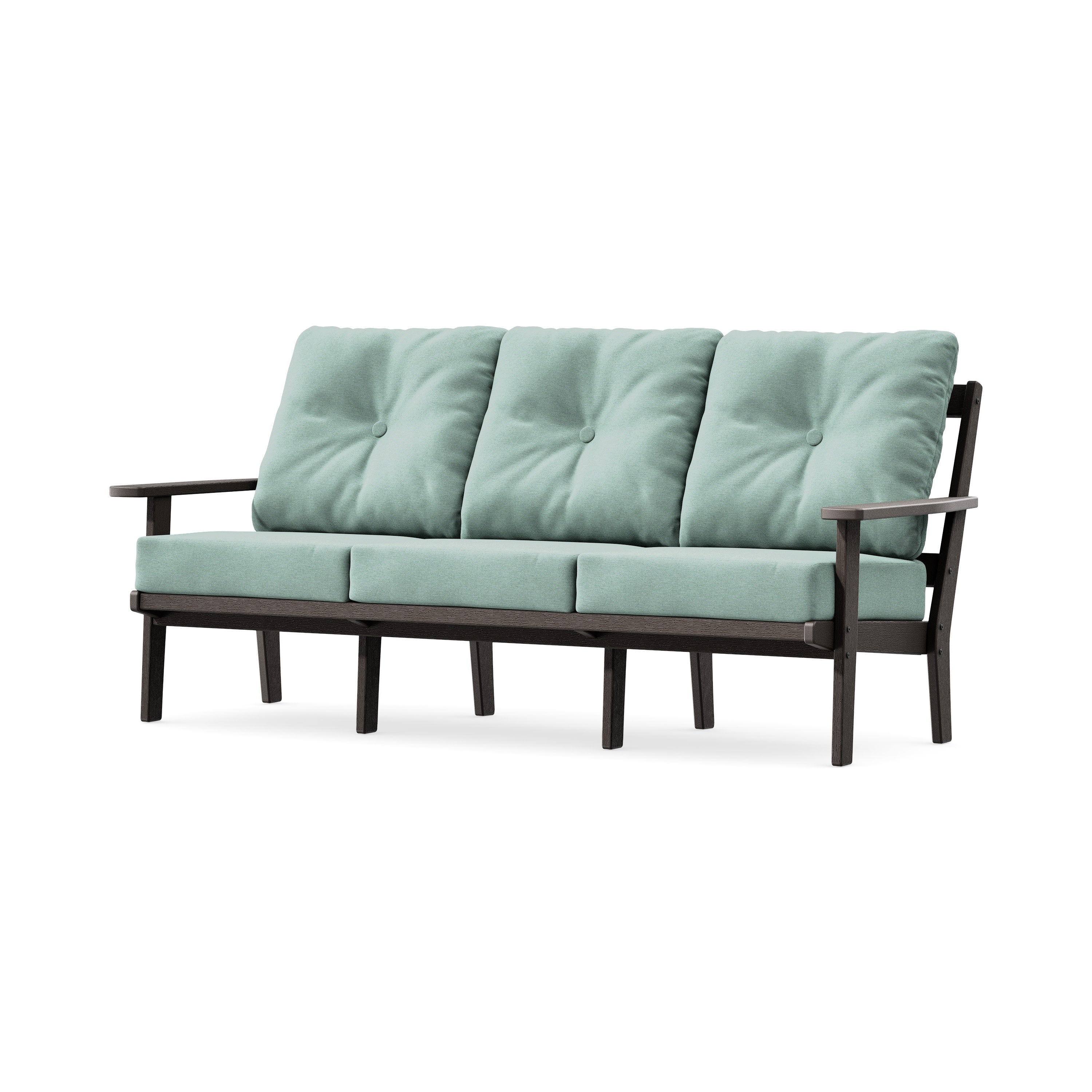 PrairieDeep Seating Sofa in Vintage Coffee / Glacier Spa