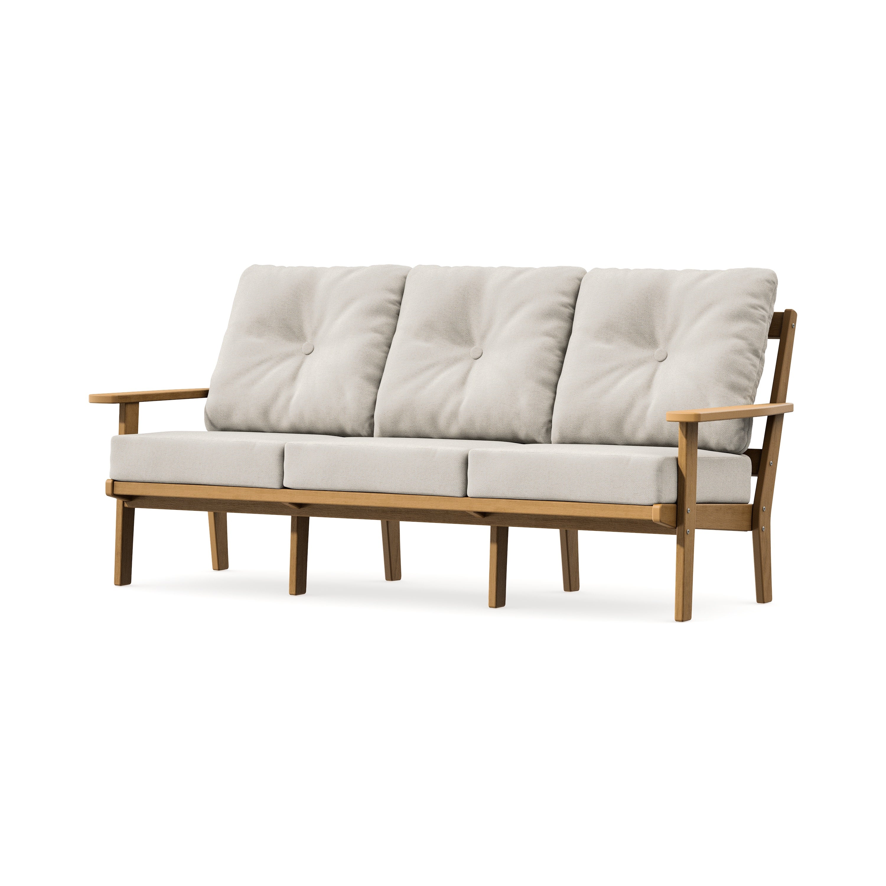 PrairieDeep Seating Sofa in Natural / Dune Burlap