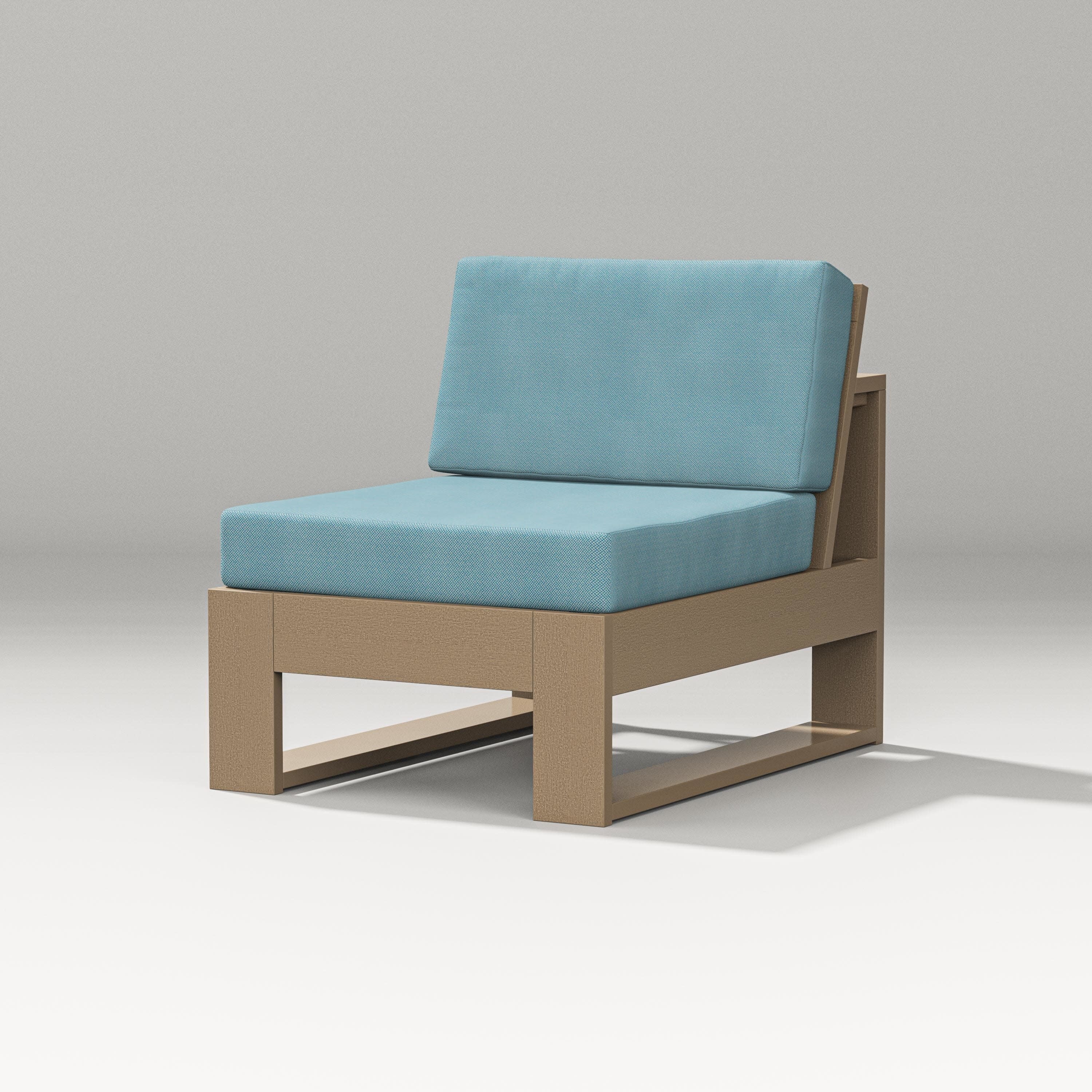 Latitude Modular Armless Chair in Vintage Sahara / Lattice Sky Blue