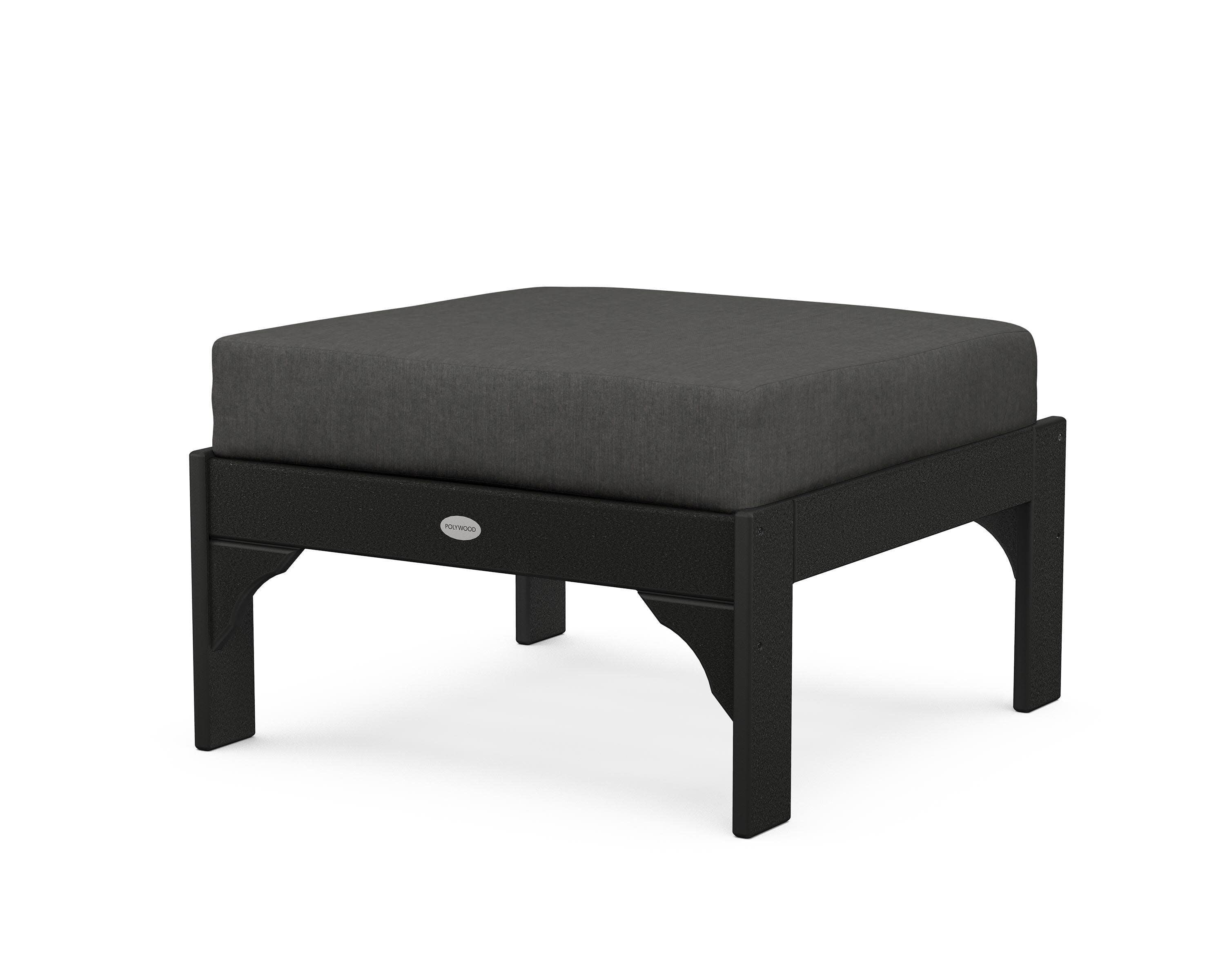 Vineyard Deep Seating Ottoman in Black / Spectrum Carbon