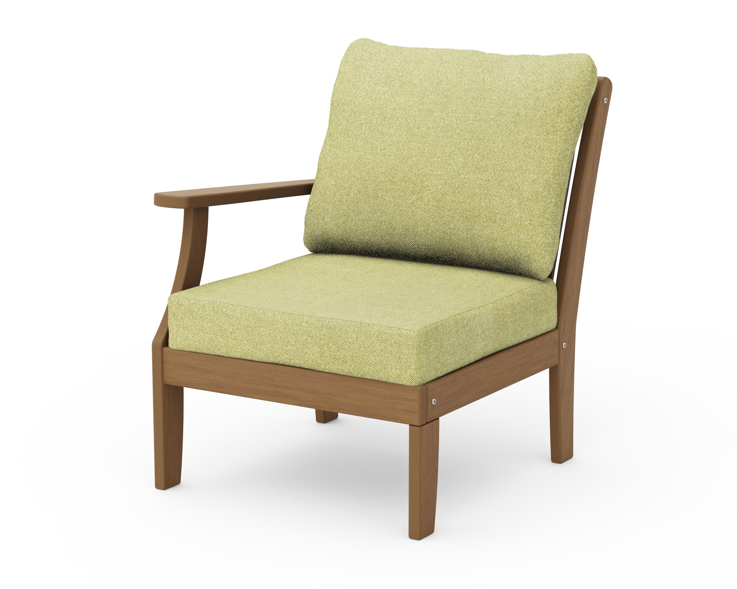 Braxton Modular Left Arm Chair in Natural / Chartreuse Boucle