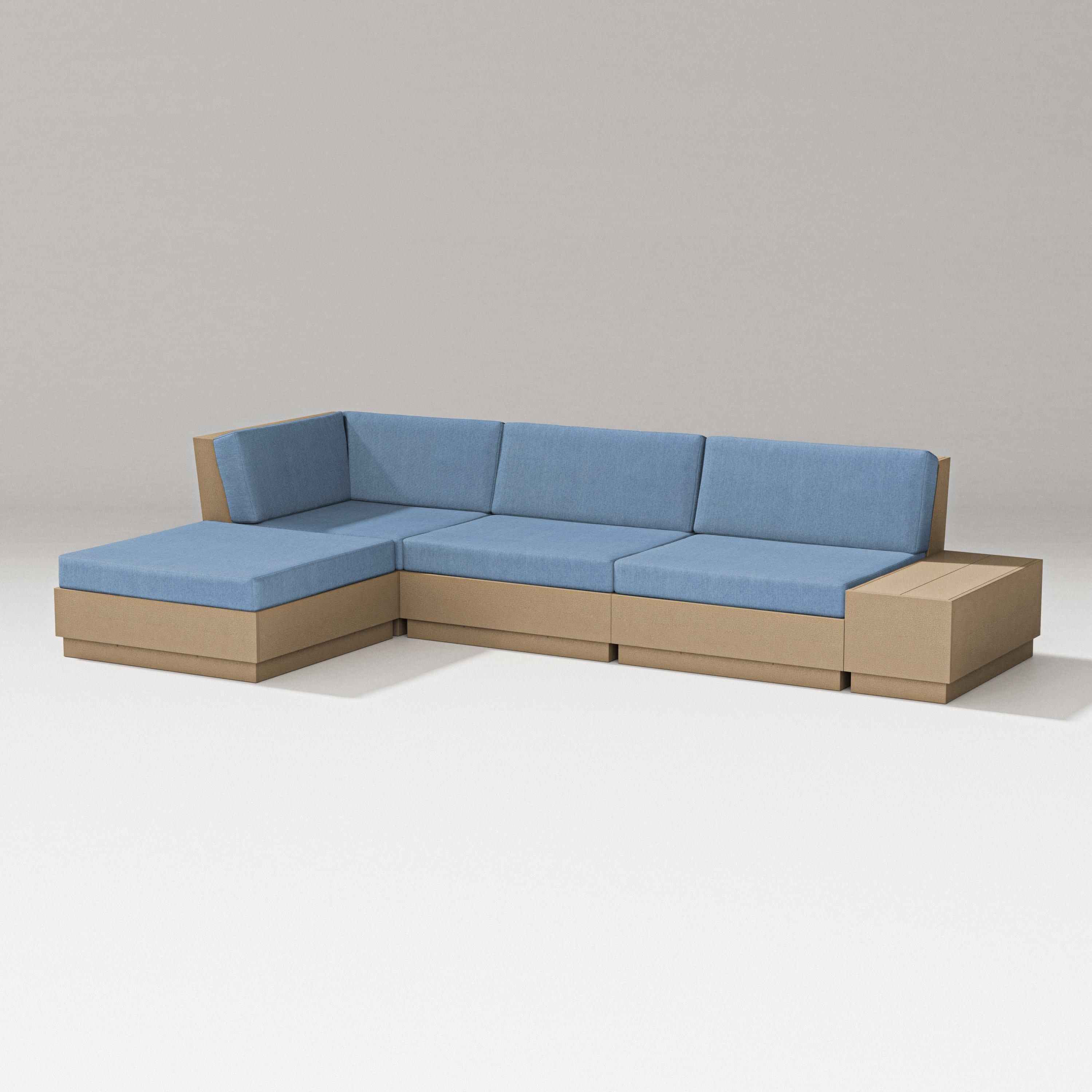 Elevate Chaise Sectional in Vintage Sahara / Sky Blue