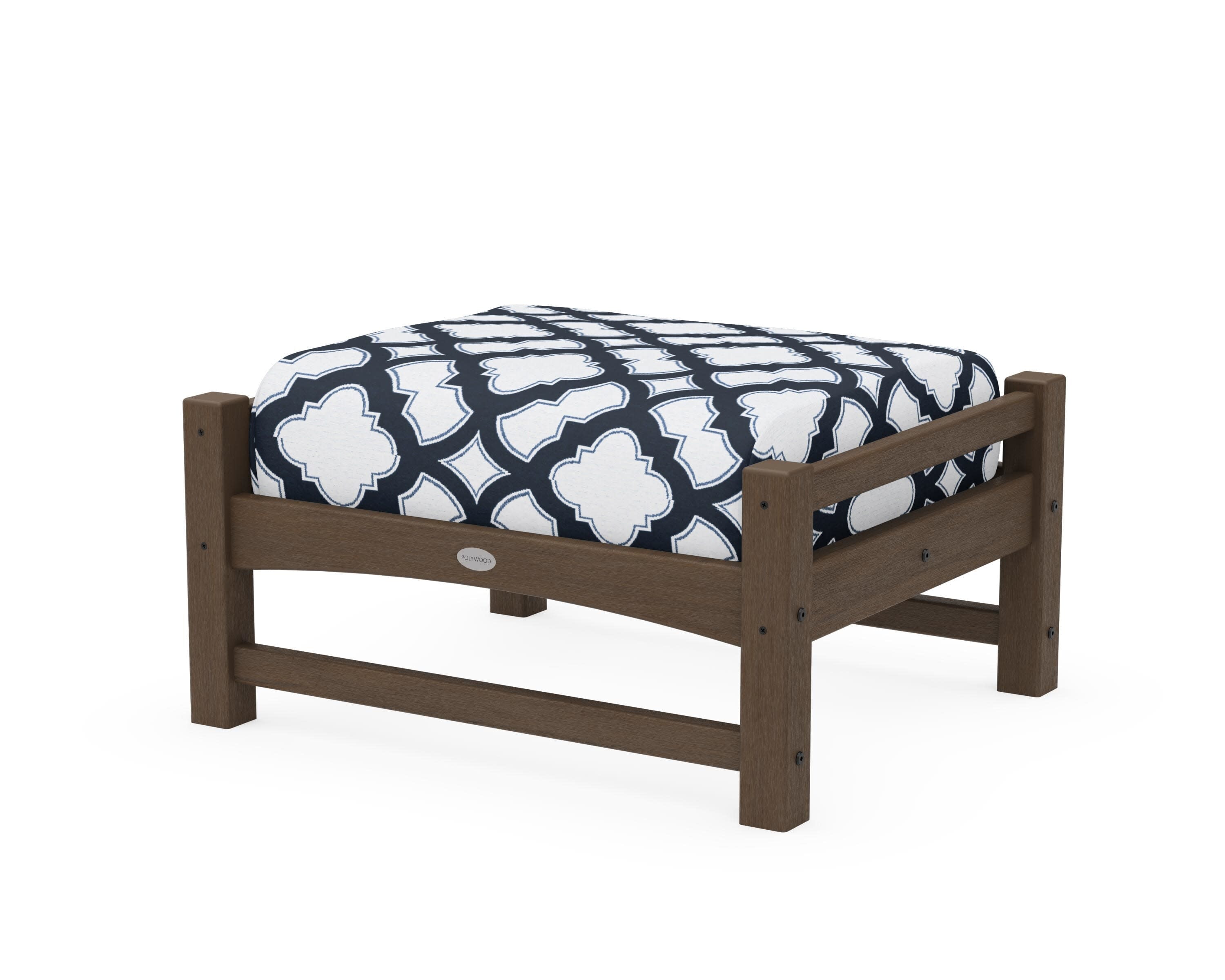 Club Ottoman in Kona / Trellis Marine Indigo