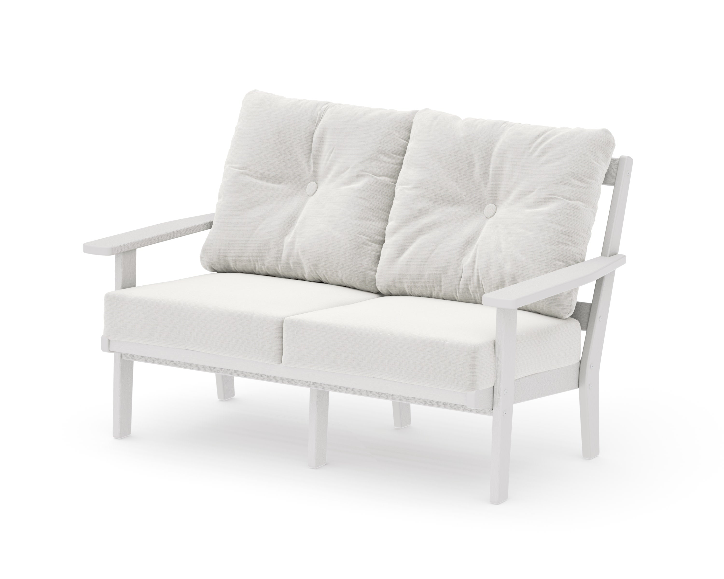 Oxford Deep SeatingLoveseat in Vintage White / Natural Linen