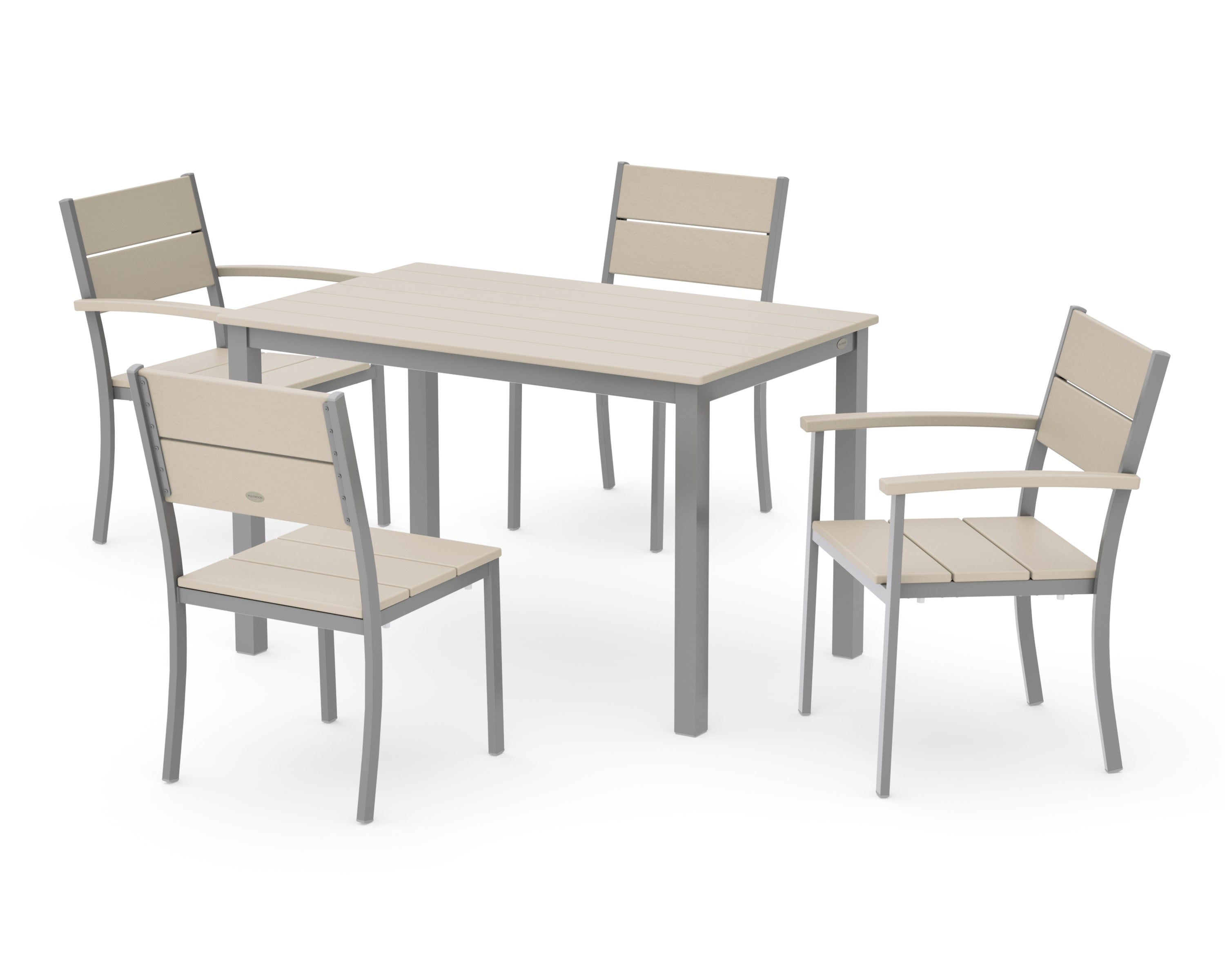 Main Street 5-Piece Dining Set in Silver / Sand