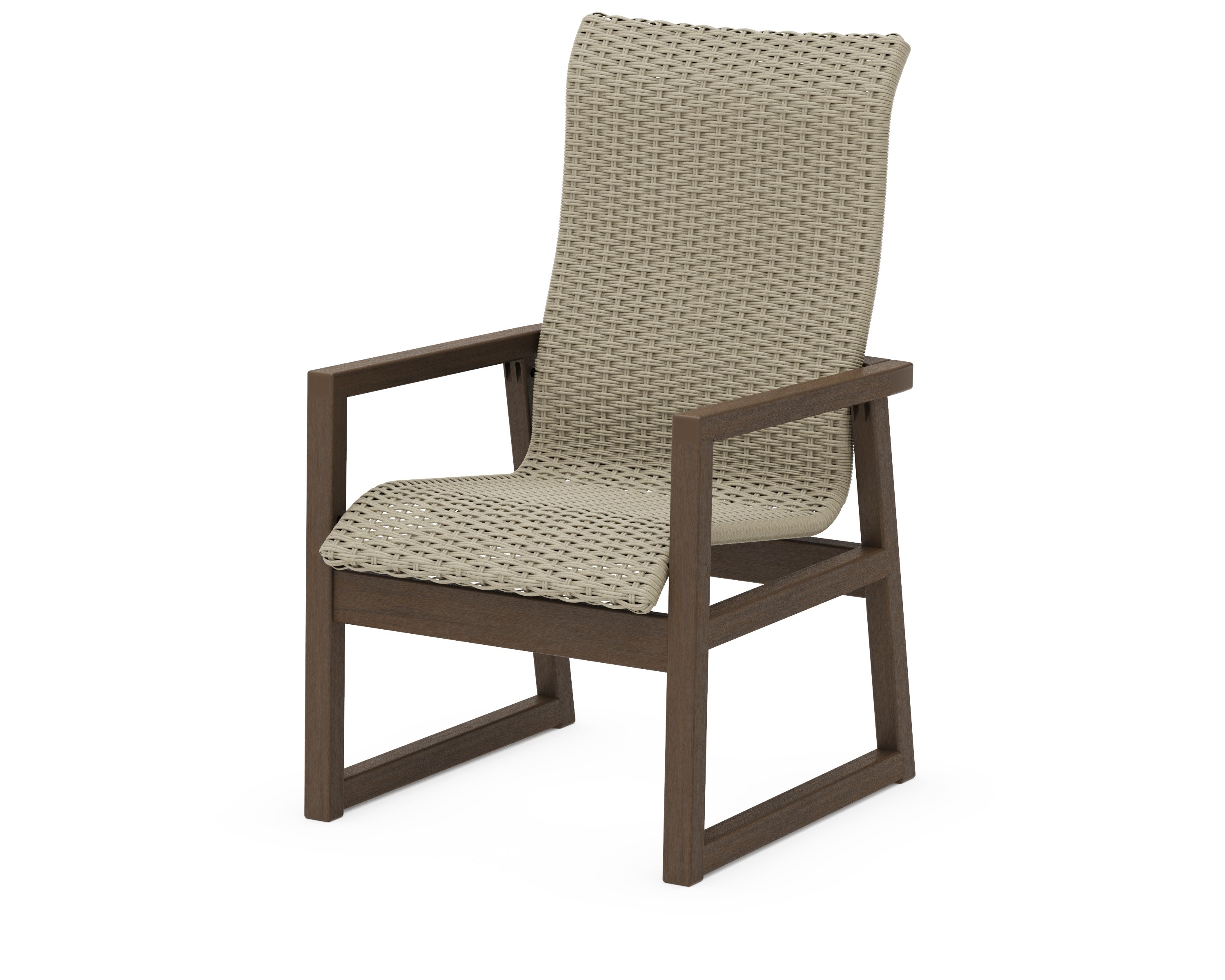 EDGE Woven High-Back Dining Arm Chair in Kona / Dune Grass