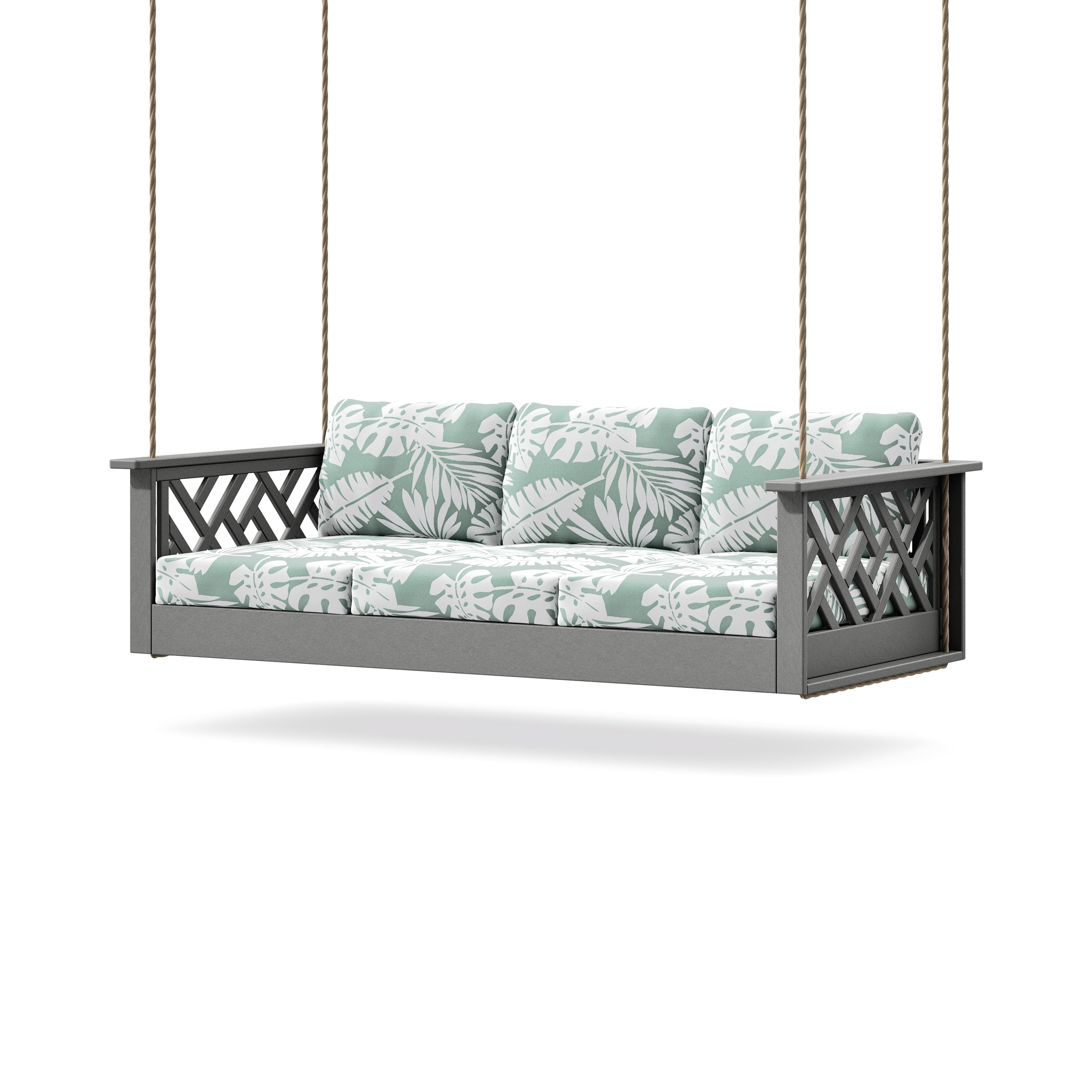 Chippendale Daybed Swing in Slate Grey / Leaf Glacier Spa