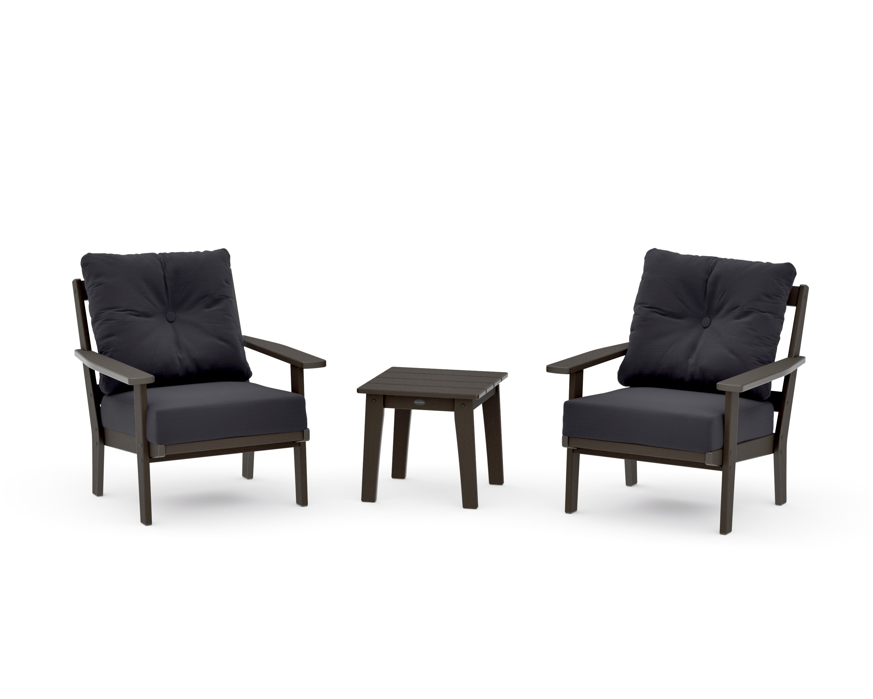 Oxford 3-Piece Deep Seating Set in Vintage Coffee / Midnight Linen