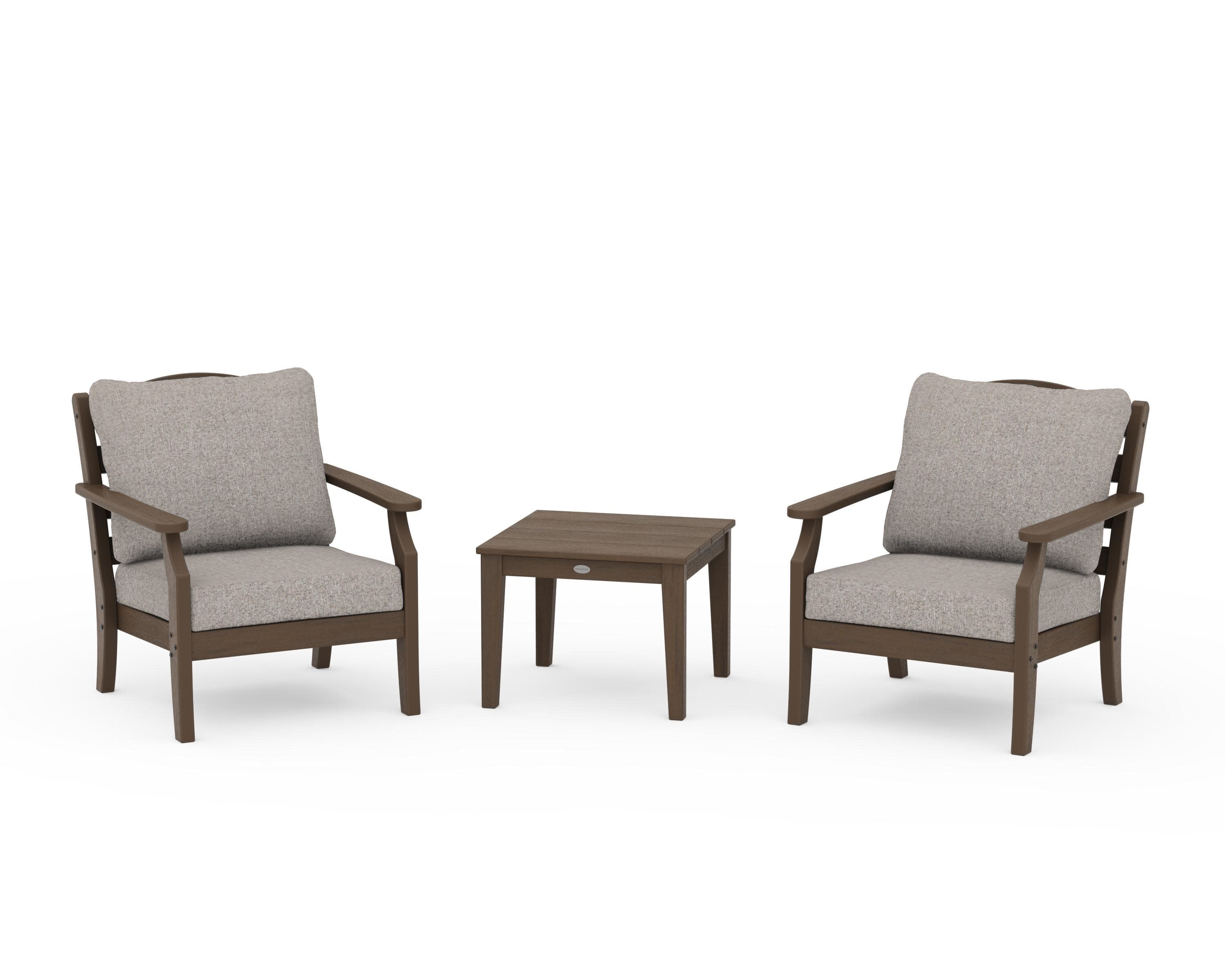 Savannah 3-Piece Deep Seating Set in Kona / Weathered Tweed