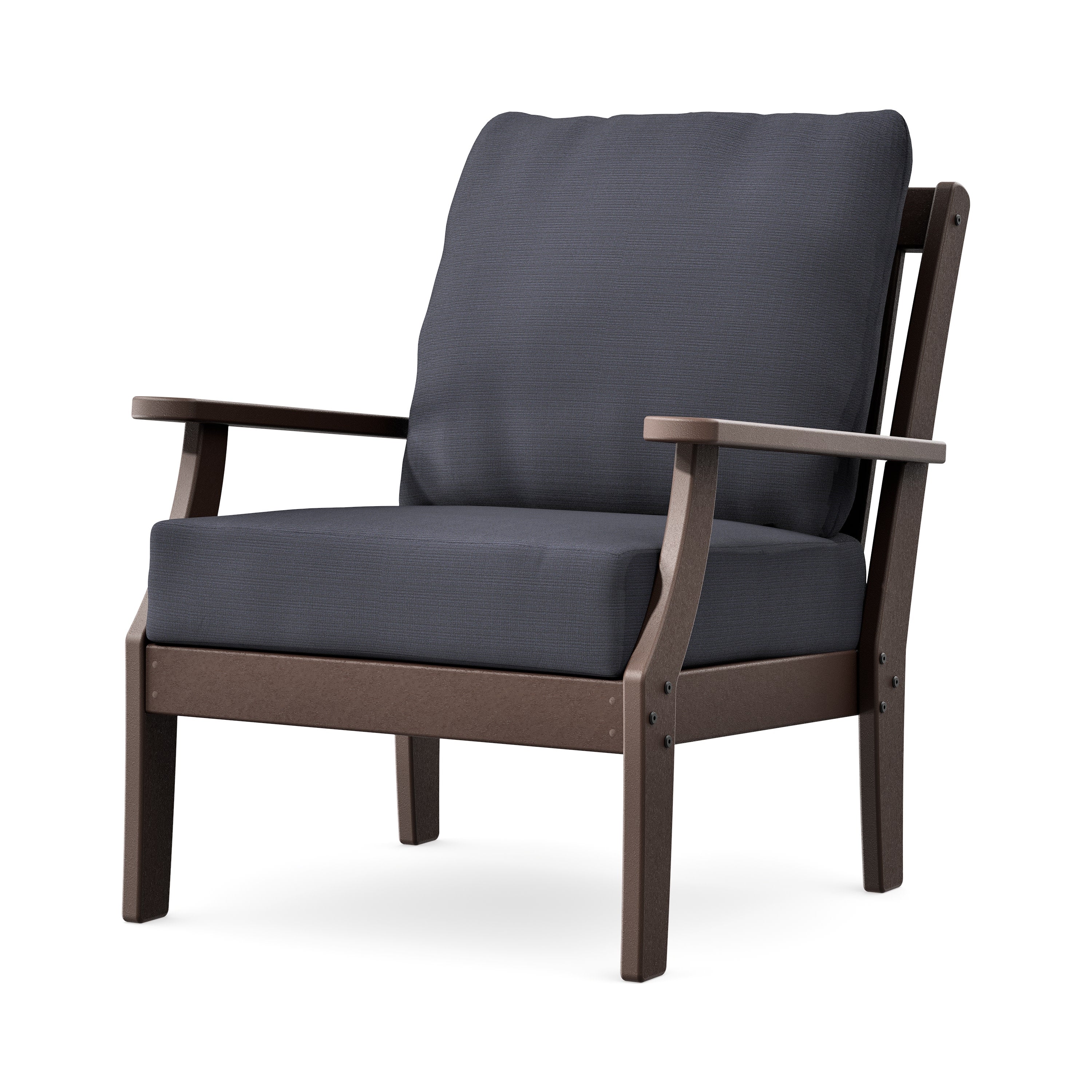 Braxton Deep Seating Chair in Mahogany / Midnight Linen
