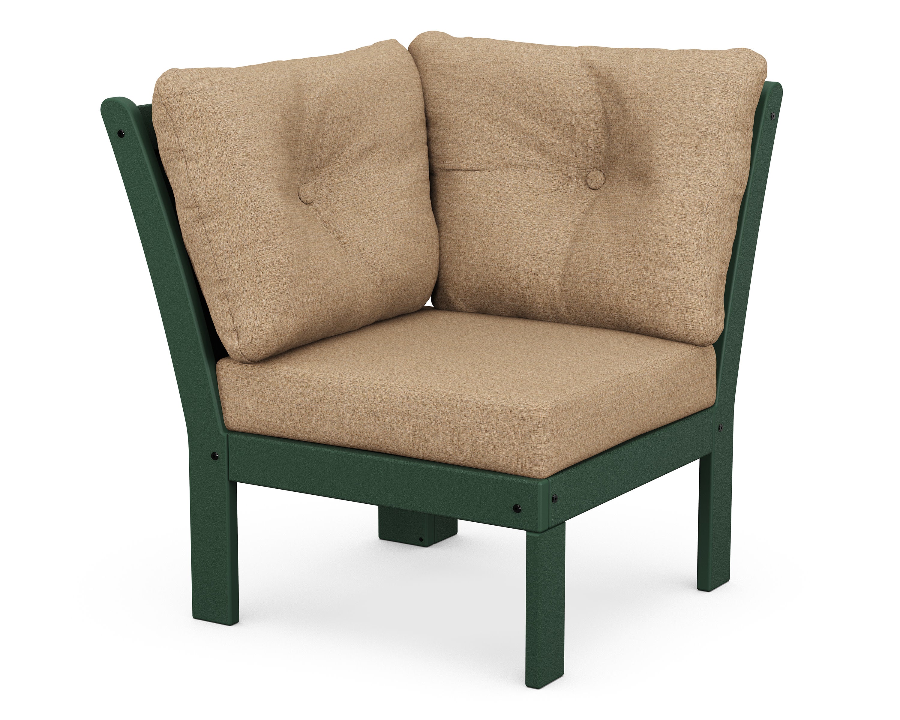 Vineyard Modular Corner Chair in Green / Sesame