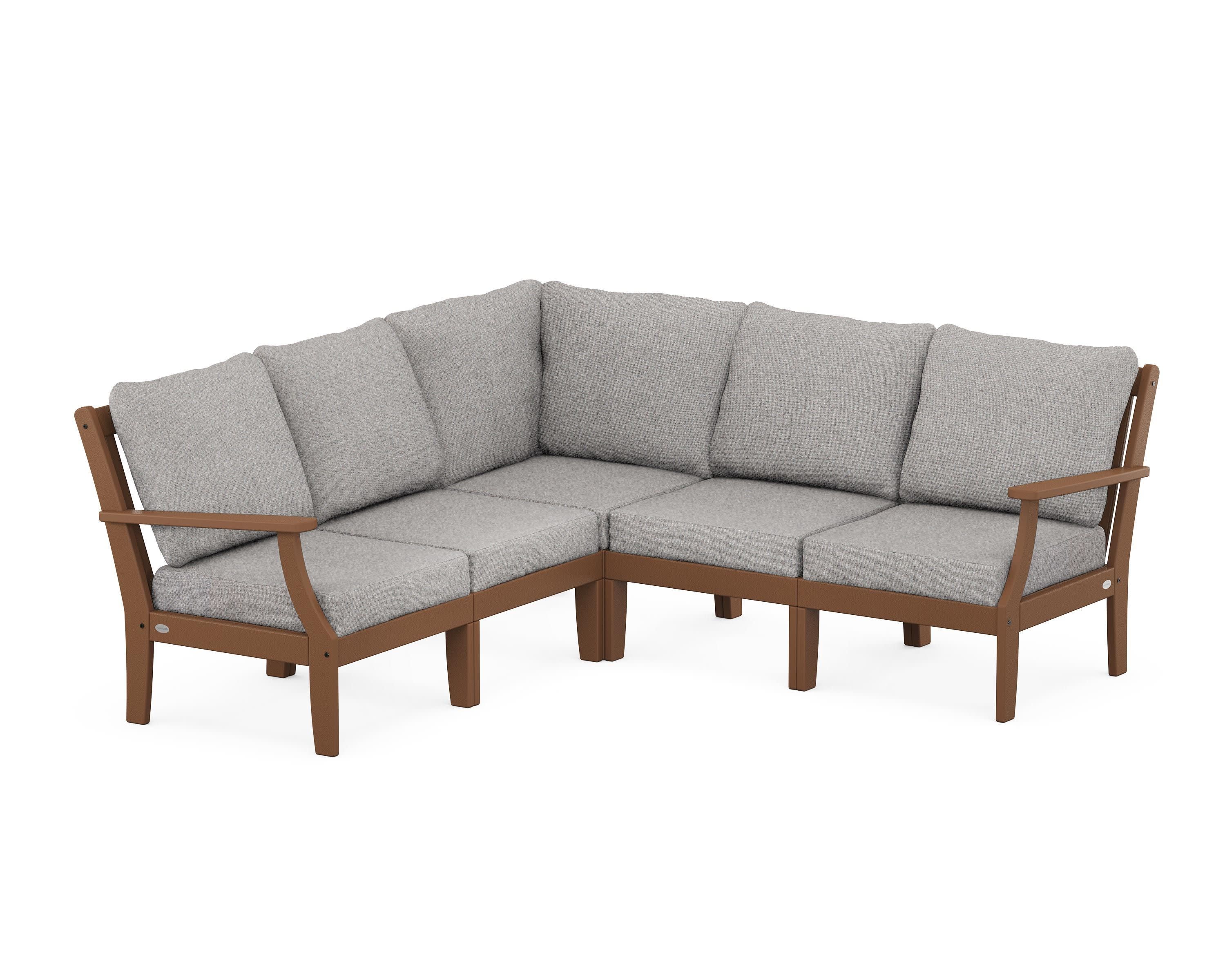 Braxton Modular 5-Piece Deep Seating Set in Teak / Grey Mist