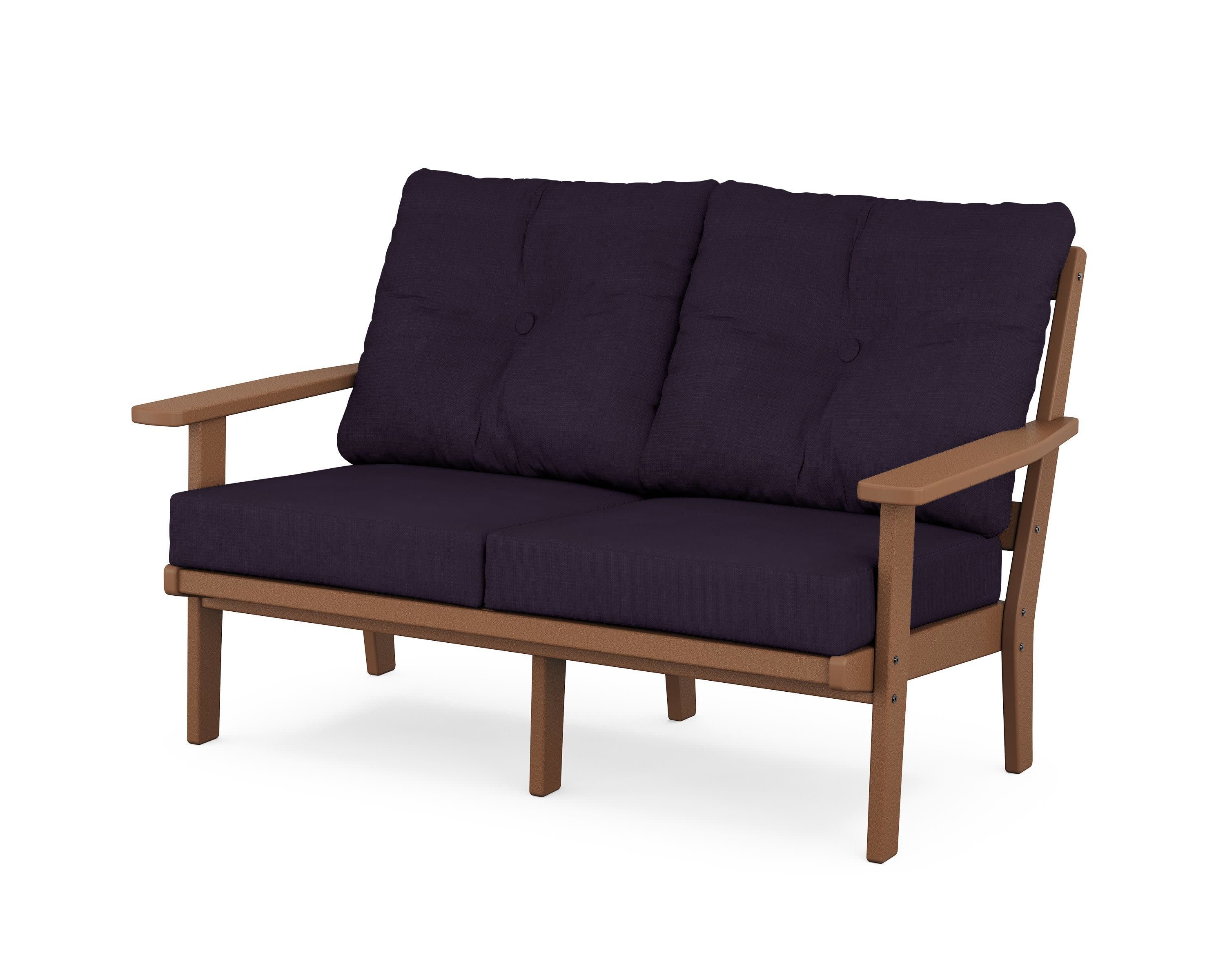 Prairie Deep SeatingLoveseat in Teak / Navy Linen