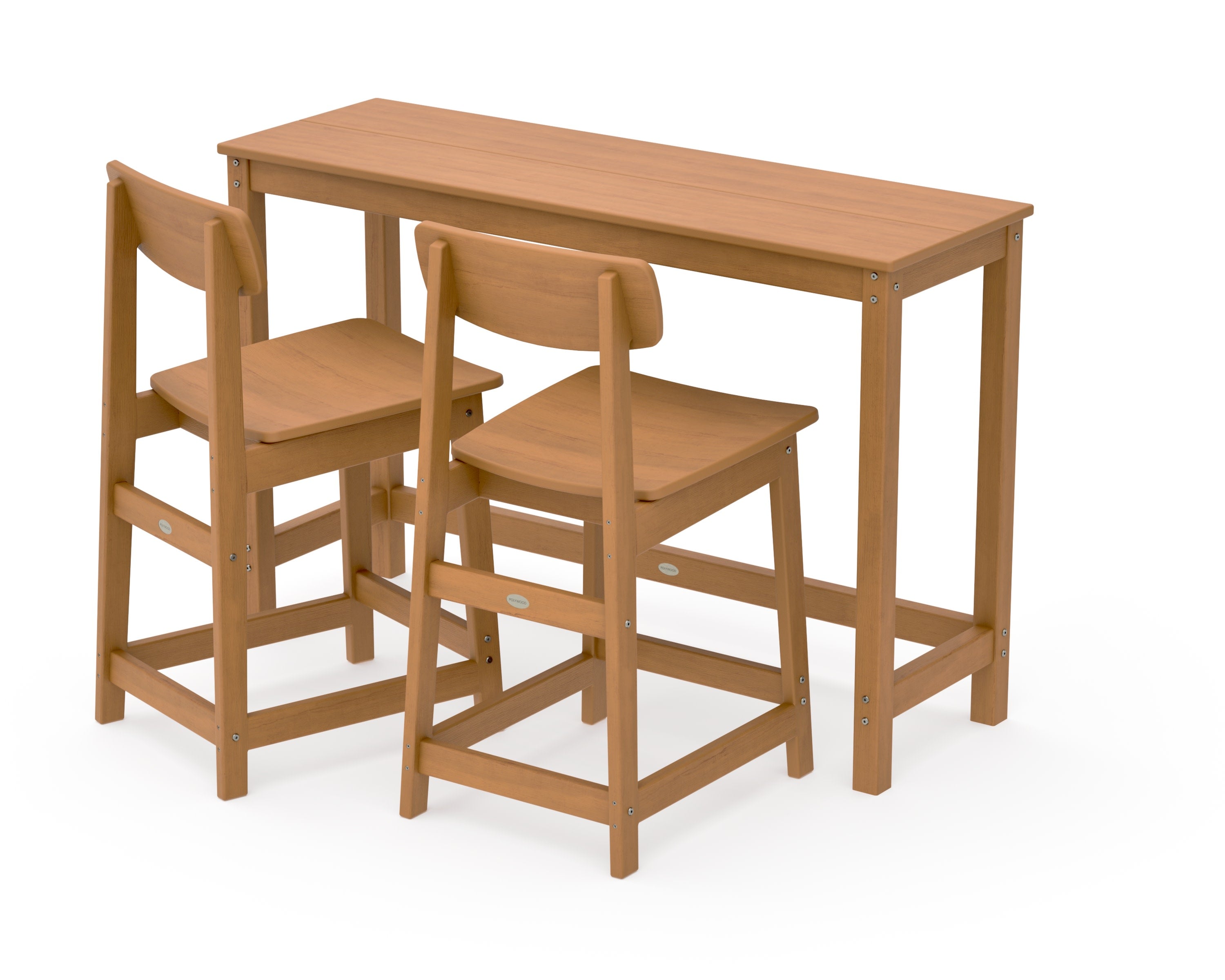 Modern Studio Urban Counter Chair 3-Piece Balcony Set in Natural