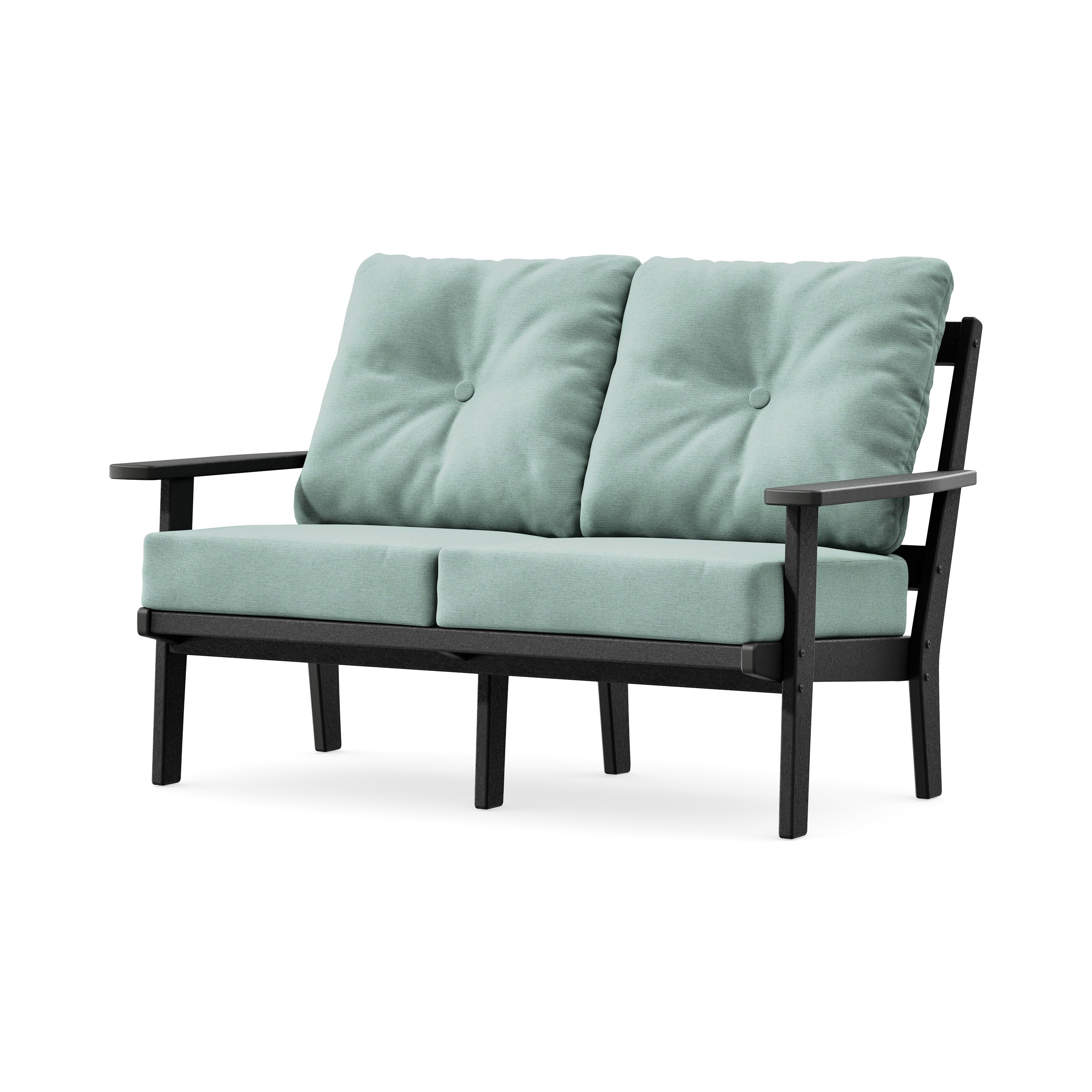 Prairie Deep SeatingLoveseat in Black / Glacier Spa