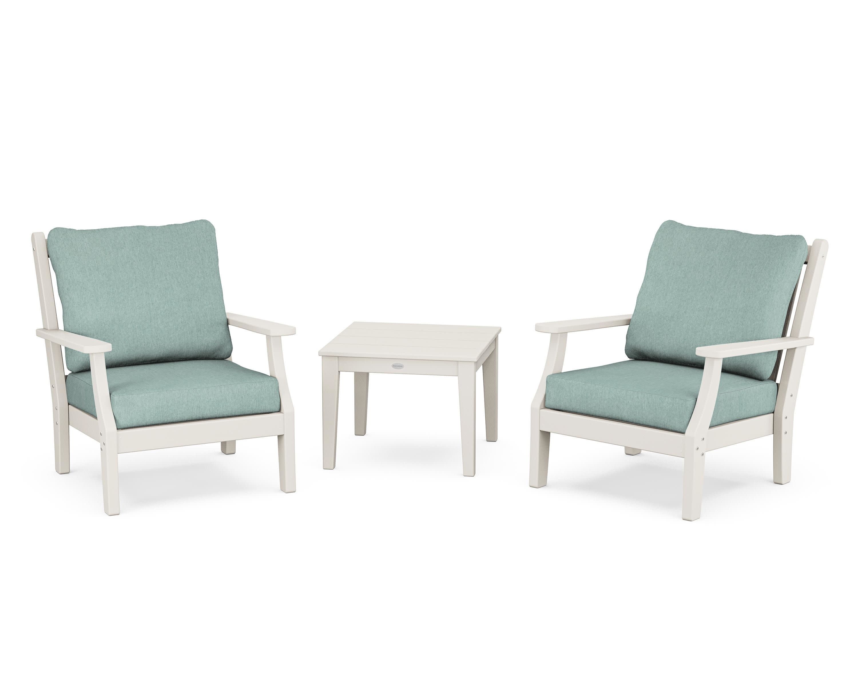 Wovendale 3-Piece Deep Seating Set in Sand / Glacier Spa
