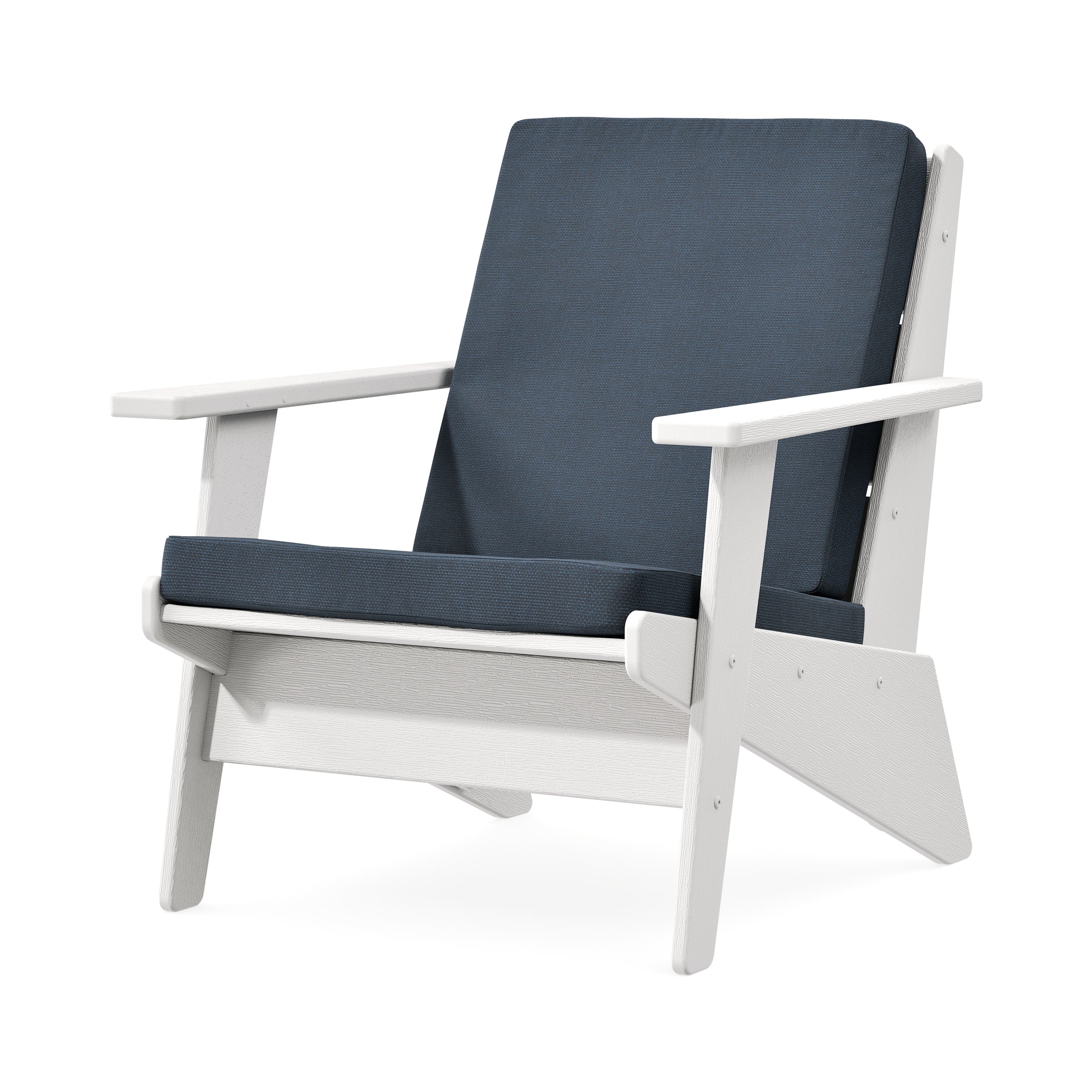 Riviera Modern Lounge Chair in Vintage White / Marine Indigo