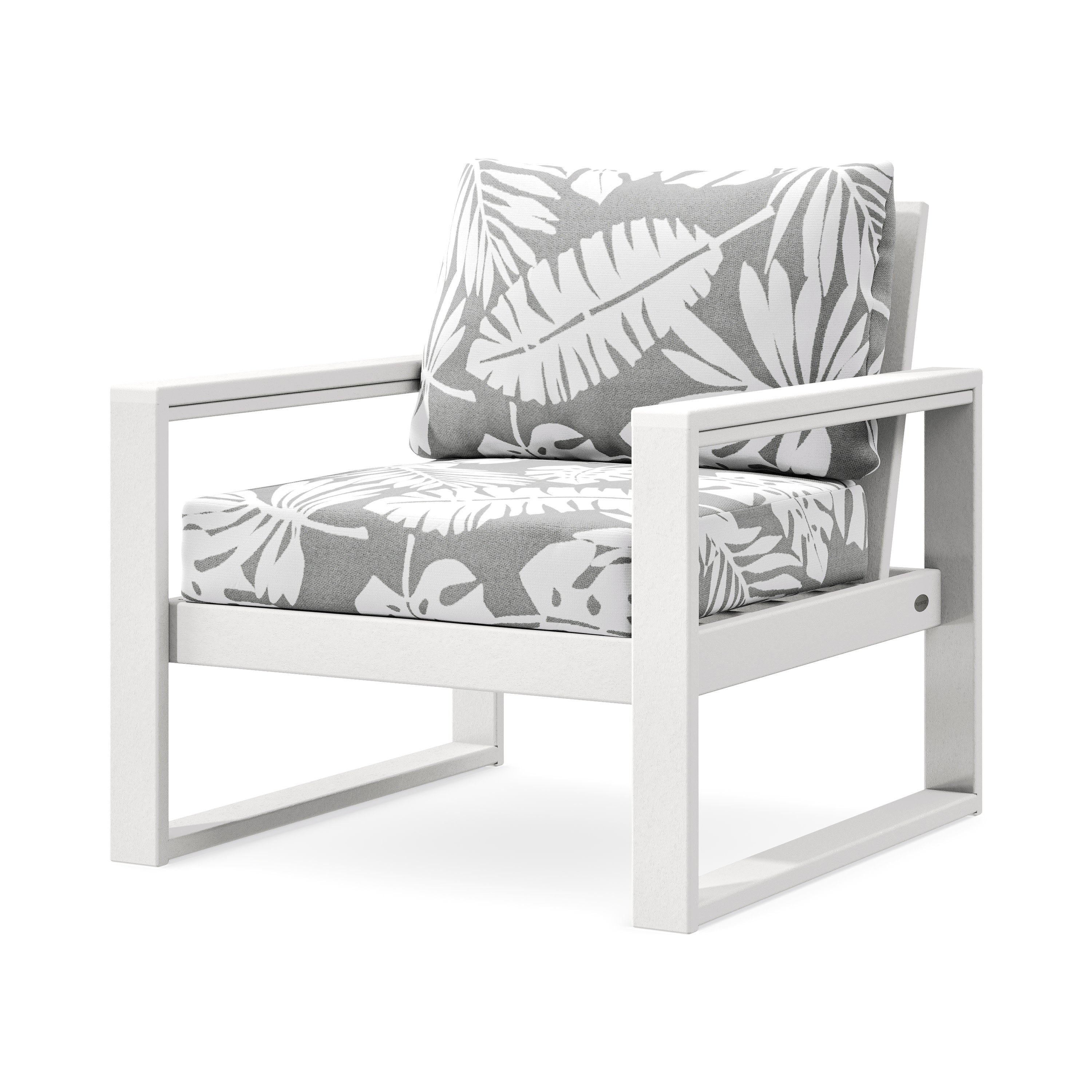 EDGE Club Chair in White / Leaf Grey Mist